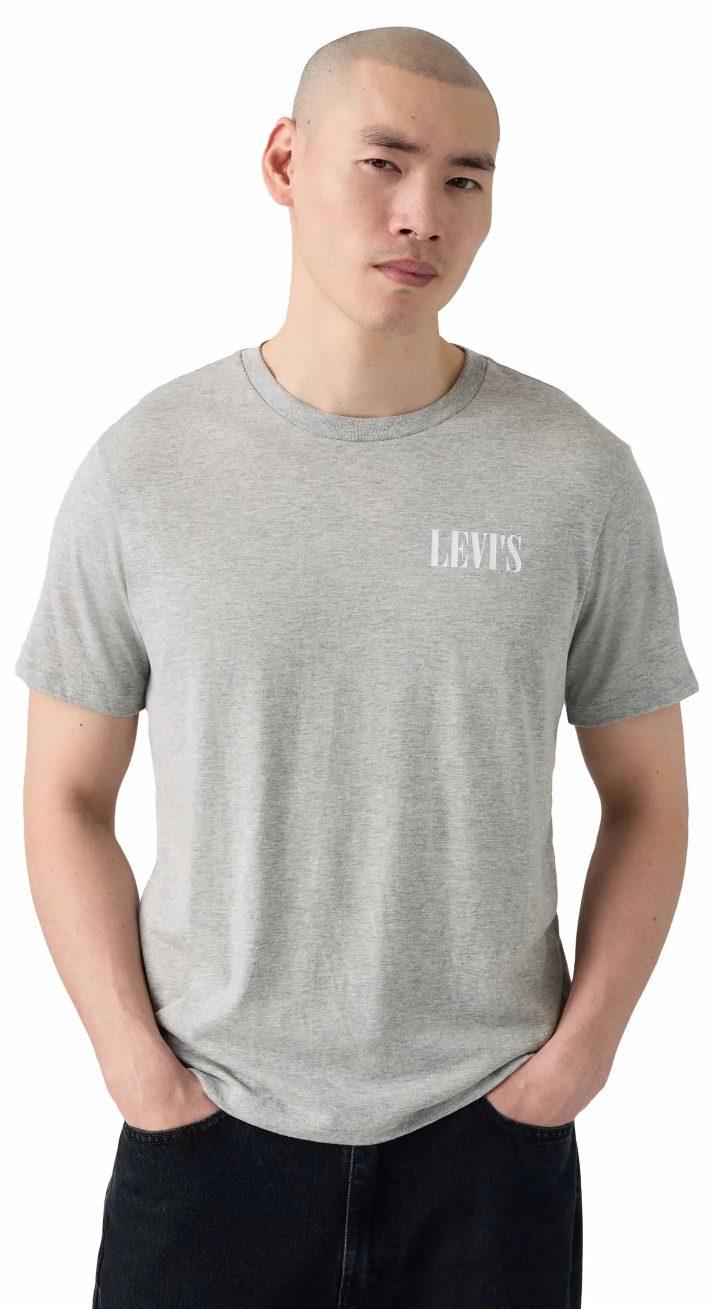 Levi's Men's Crew Neck T-Shirt, Mid Tone Heather Grey, XL - immagine 1