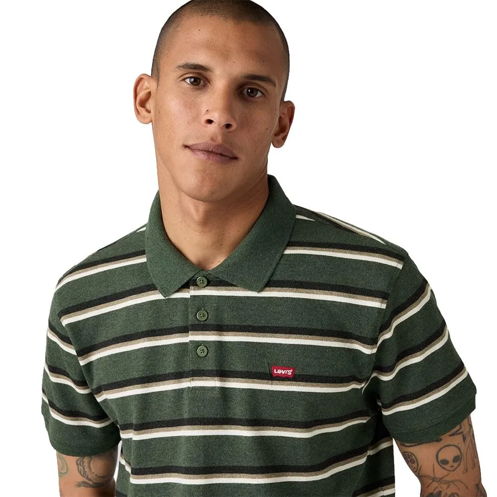 Levi's Damian Stripe Polo - Duffel Green - immagine 5