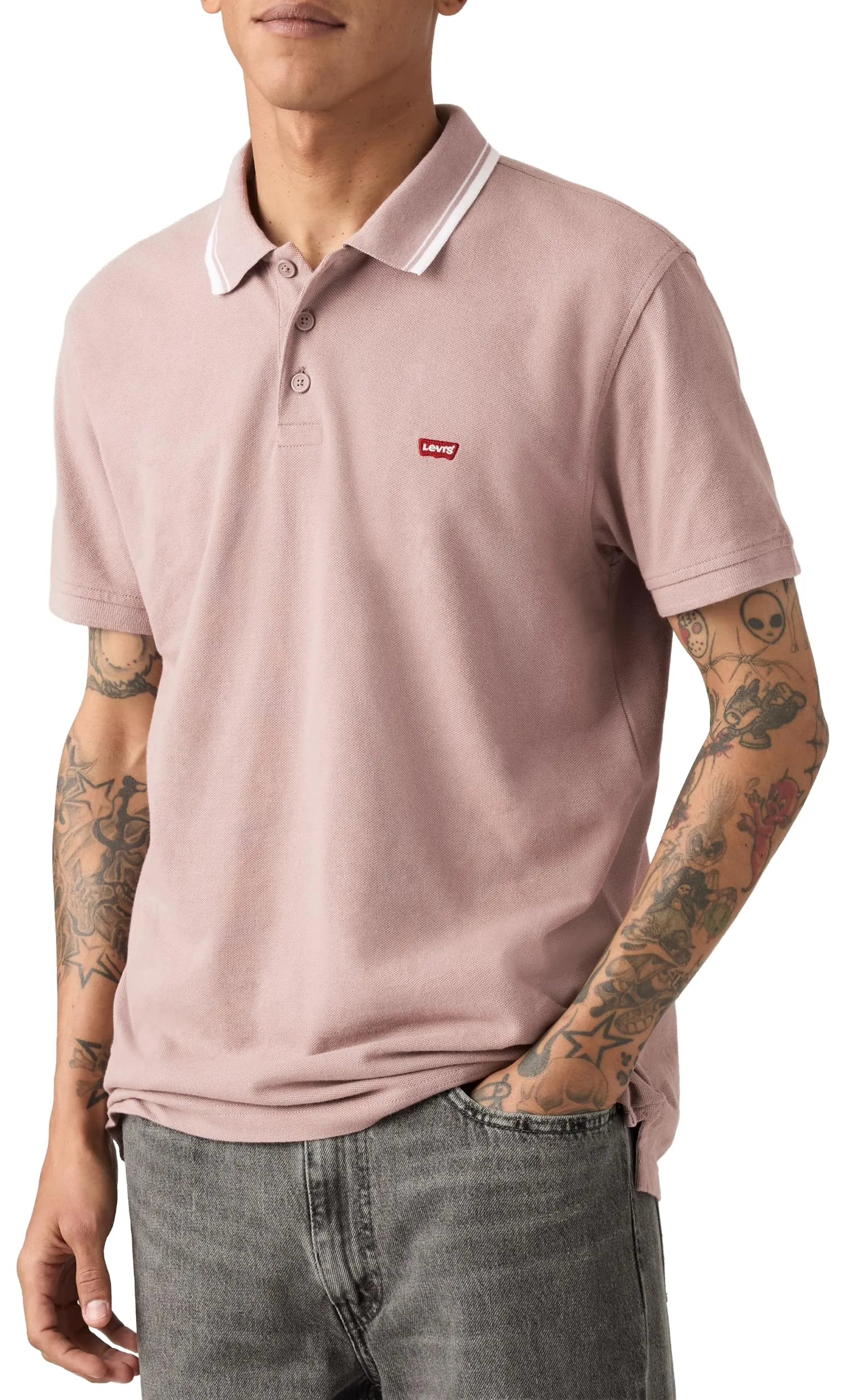 Levi's HM Polo Wood Tipping Stripe White - immagine 1