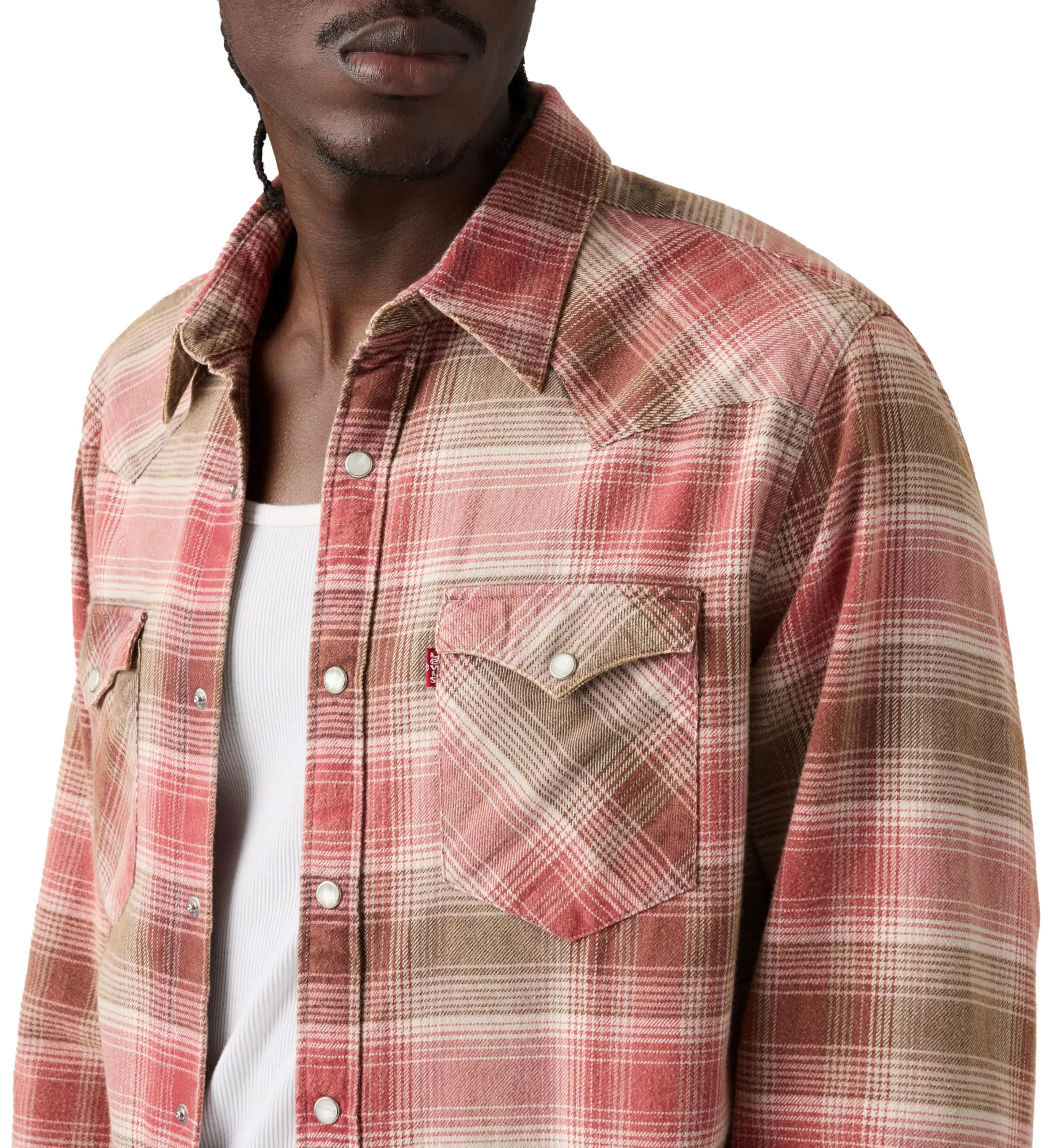 Levi's Barstow Western Standard Woodrow Plaid Earth Red Shirt, XL - immagine 2