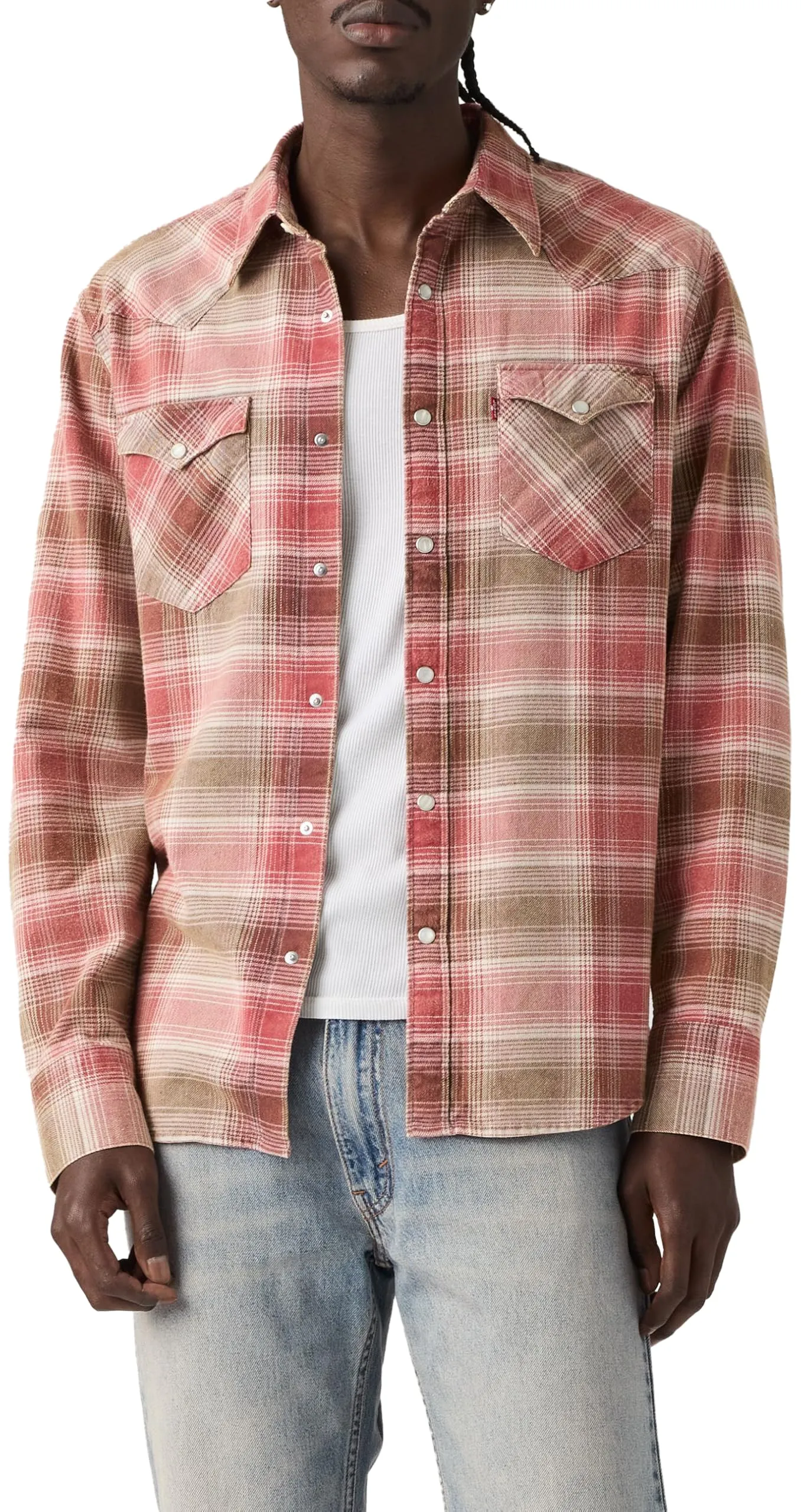 Levi's Barstow Western Standard Woodrow Plaid Earth Red Shirt, XL - immagine 3