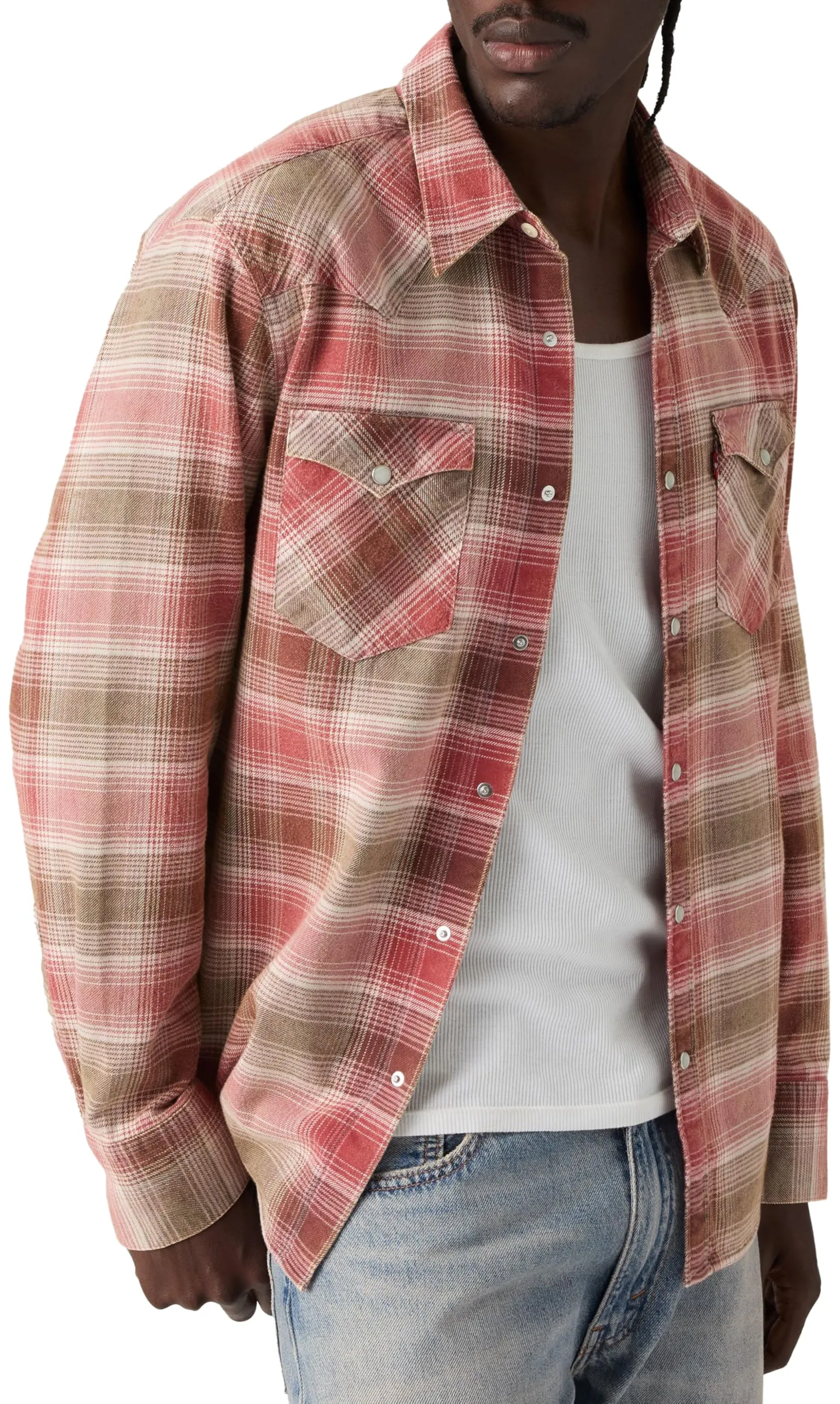 Levi's Barstow Western Standard Woodrow Plaid Earth Red Shirt - M - immagine 1