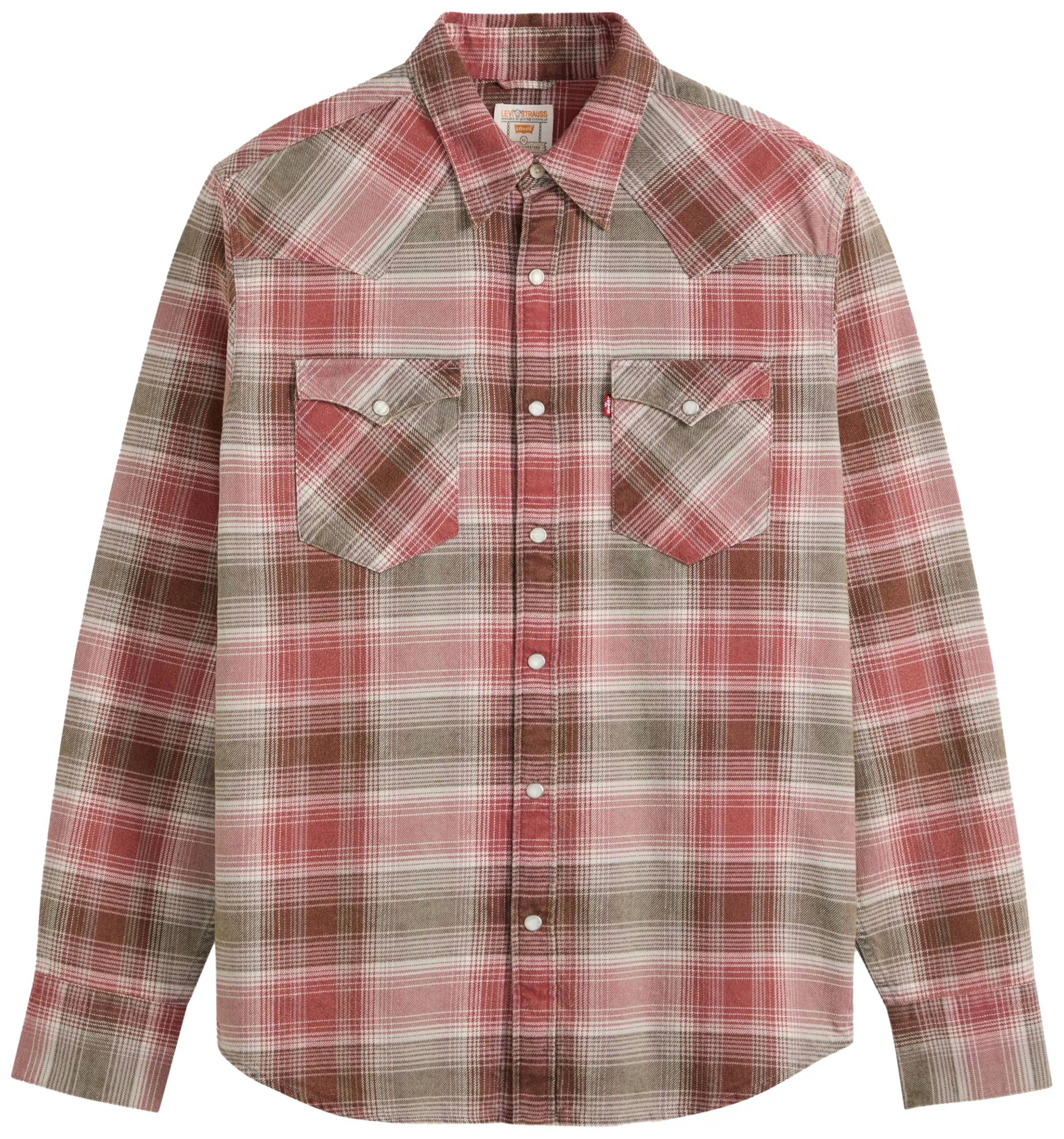 Levi's Barstow Western Standard Woodrow Plaid Earth Red Shirt - M - immagine 5
