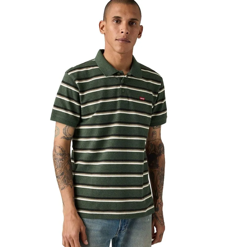 Levi's Damian Stripe Polo - Duffel Green - immagine 4