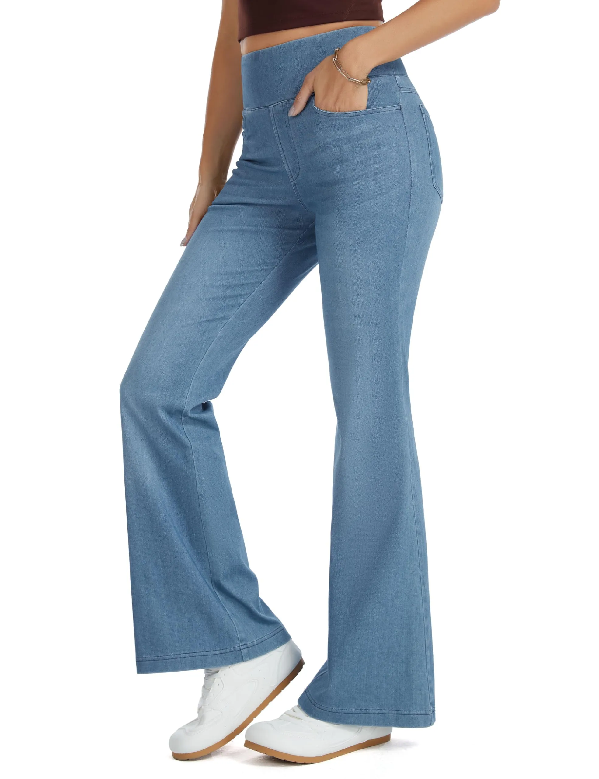 The Gym People Jeans Bootcut Donna Vita Alta Stretch Jeggings Zampa - immagine 1