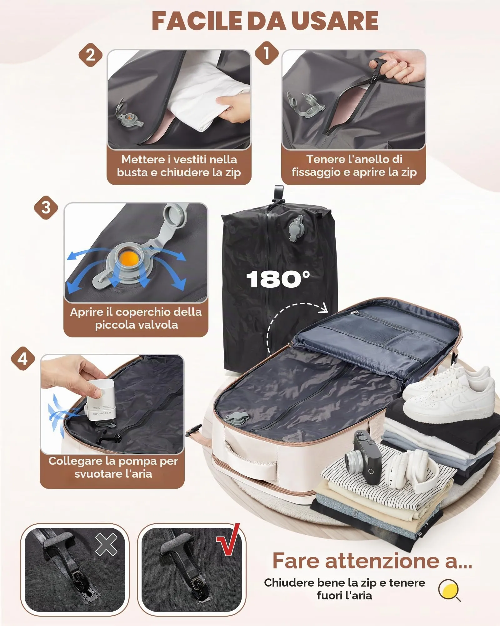 SZLX Zaino da Viaggio 40x30x20 Sottovuoto con Pompa per Ryanair e Wizzair, Bagaglio a Mano Impermeabile con Scomparto Scarpe e Laptop 14 Pollici - immagine 5