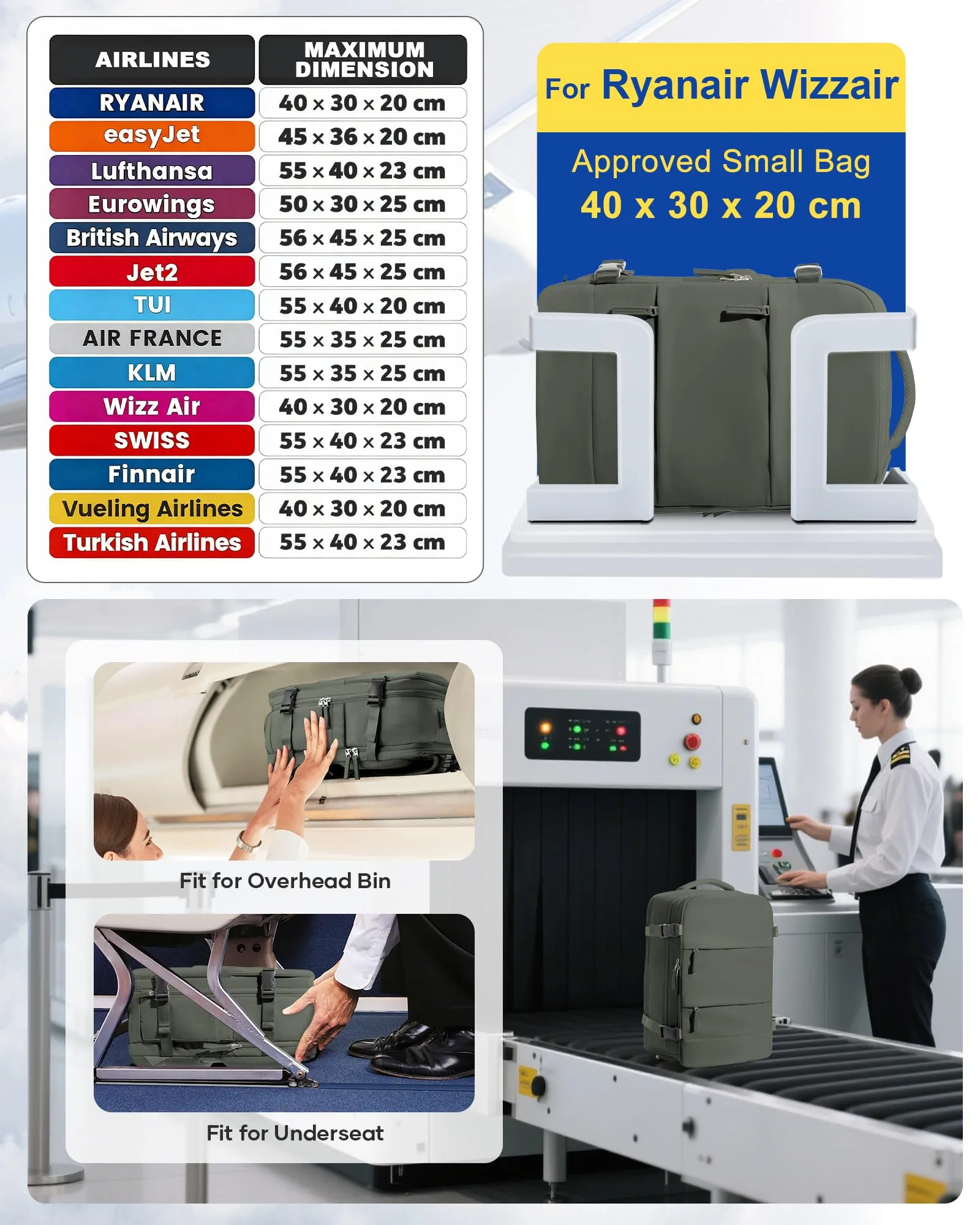 SZLX Zaino da Viaggio Sottovuoto con Pompa 40x30x20 Ryanair Wizzair Bagaglio a Mano Impermeabile con Scomparto Laptop 14 Pollici e Scomparto per Scarpe - immagine 3