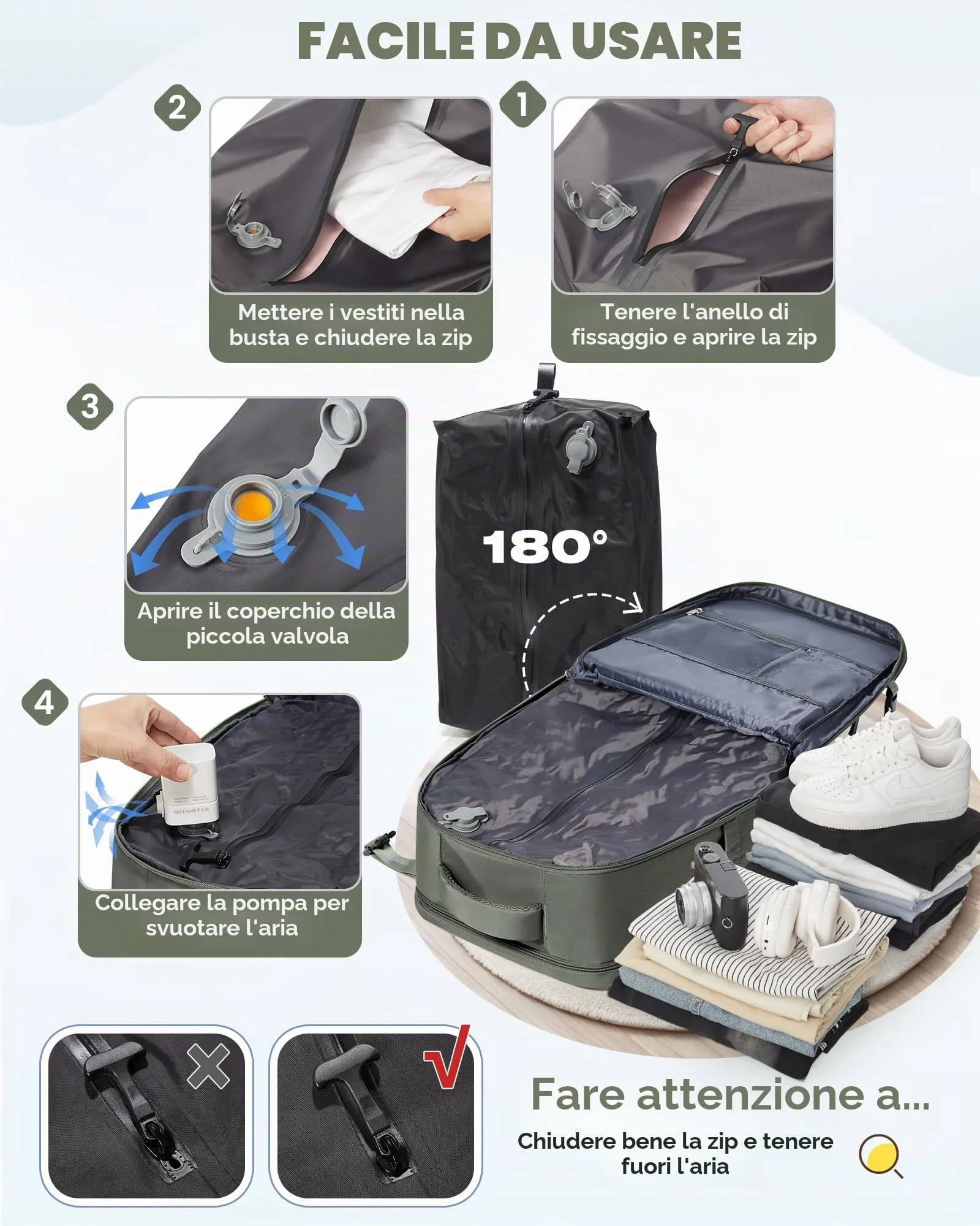 SZLX Zaino da Viaggio Sottovuoto con Pompa 40x30x20 Ryanair Wizzair Bagaglio a Mano Impermeabile con Scomparto Laptop 14 Pollici e Scomparto per Scarpe - immagine 5