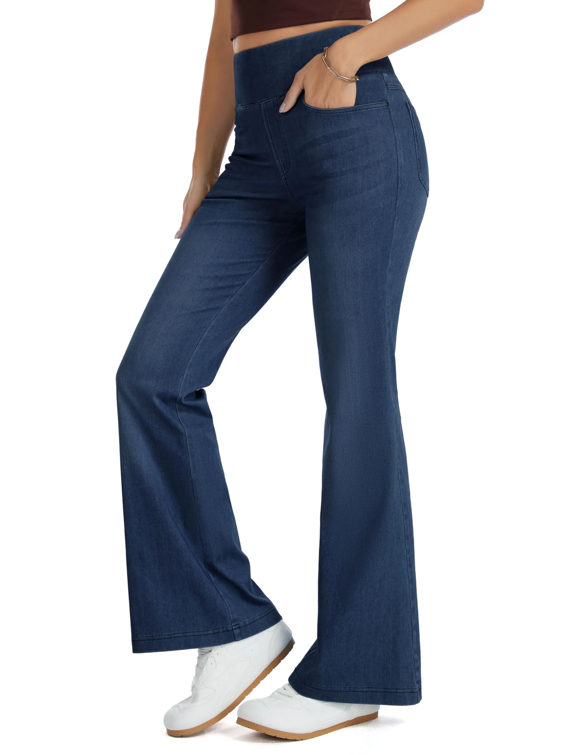 The Gym People Jeans Bootcut Donna Vita Alta Stretch Jeggings Zampa - immagine 1