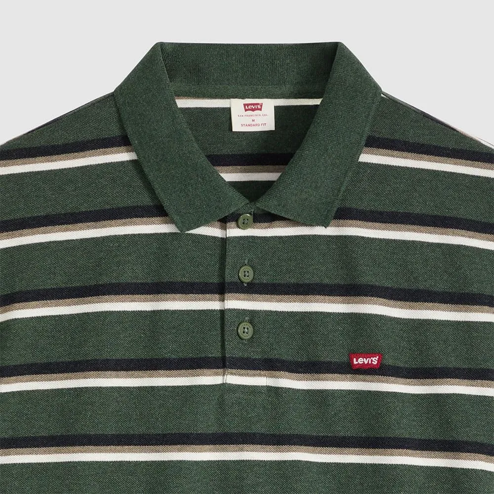 Levi's Polo Damian Stripe Duffel Green, Medium - immagine 6