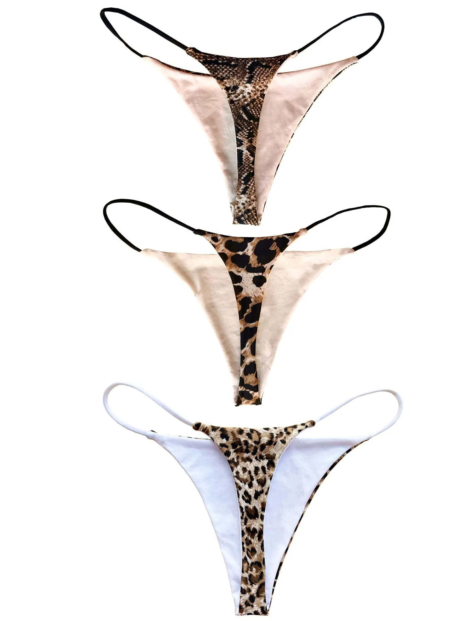 KUKU PANDA Perizoma in Cotone da Donna Senza Cuciture, Set da 3 Pezzi, Stampa Animale, XXL - immagine 7