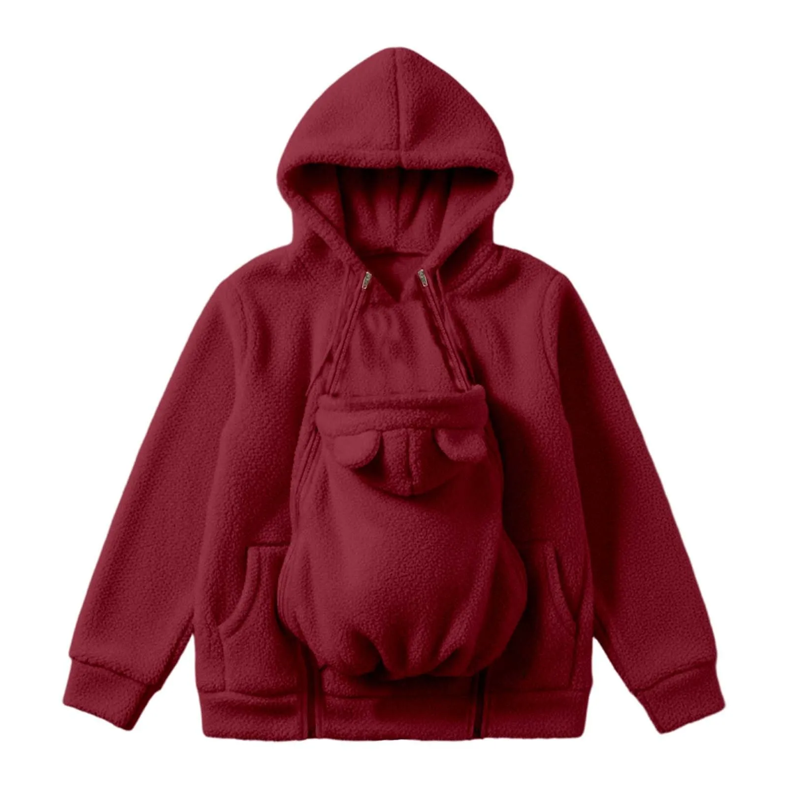pvucpot Felpa con Cappuccio Premaman 3 in 1, Giacca Invernale per Mamma e Bambino - immagine 6