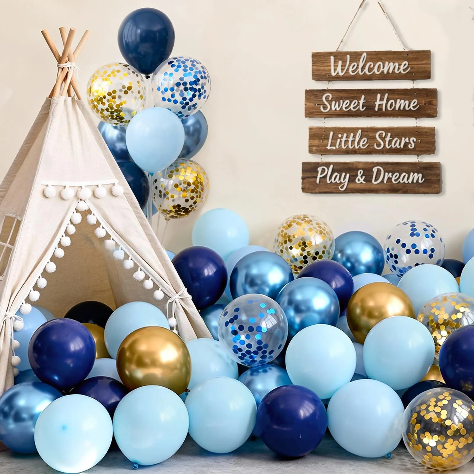 Fairymaiden Palloncini Blu e Oro, 60 Pezzi, 12 Pollici - immagine 6