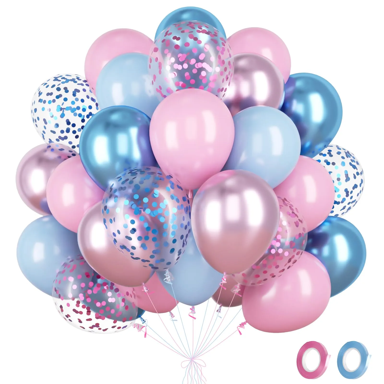 Fairymaiden Palloncini Rosa e Blu, 60 Pezzi, 12 Pollici - immagine 1