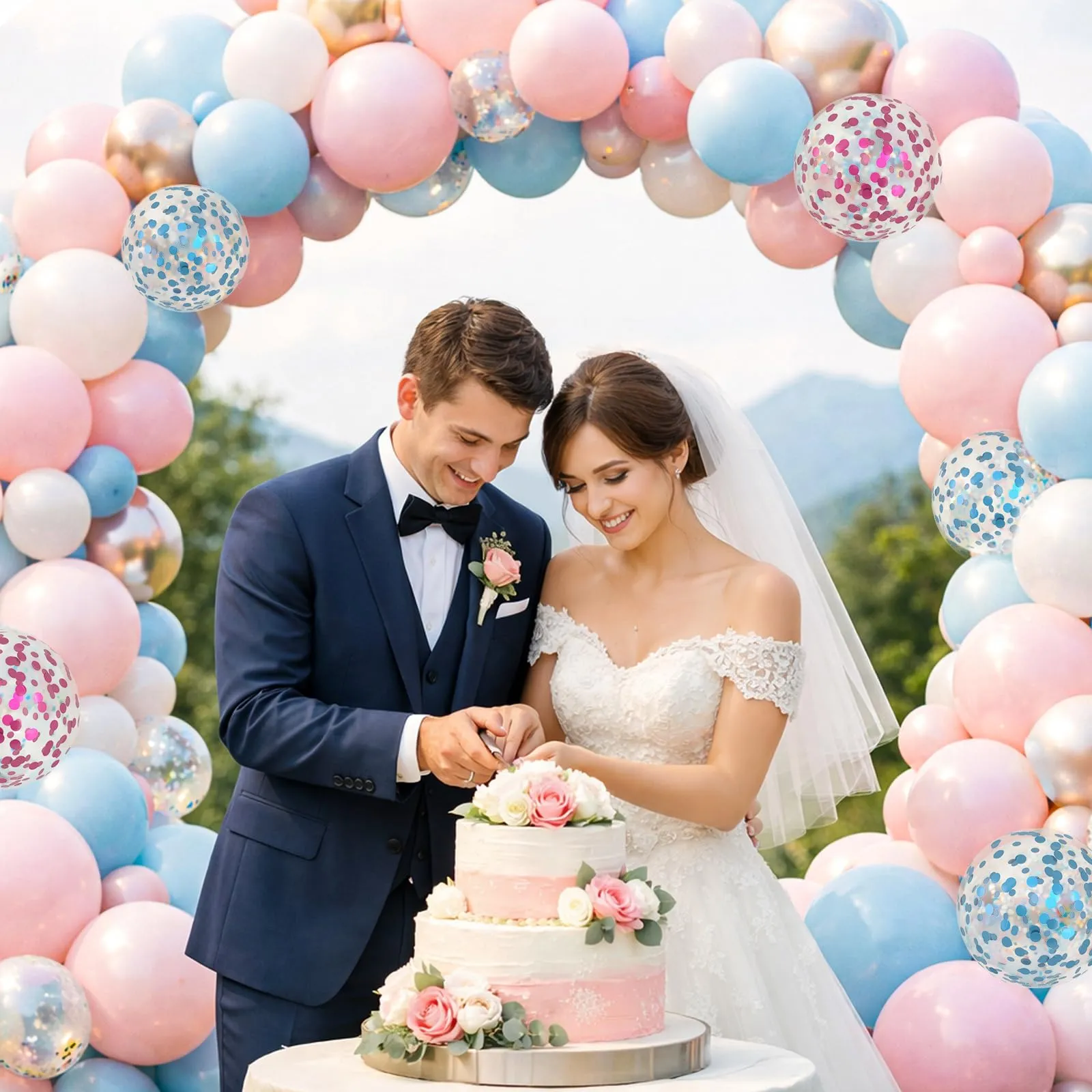 Fairymaiden Palloncini Rosa e Blu, 60 Pezzi, 12 Pollici - immagine 4