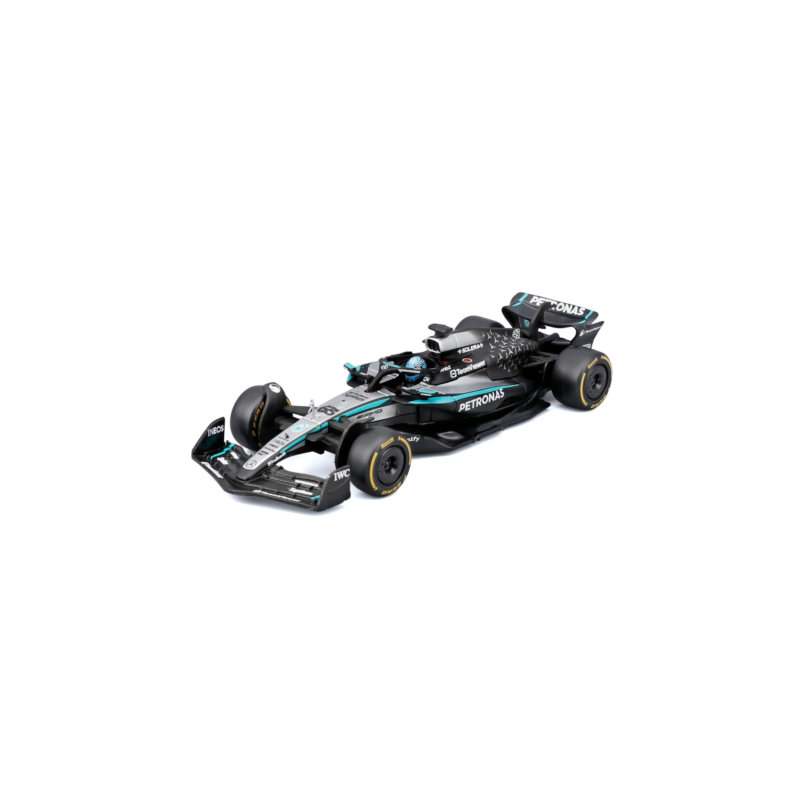 Bburago Mercedes-AMG W16 2025 #63 Russell 1:43 Diecast with Display Case - immagine 1