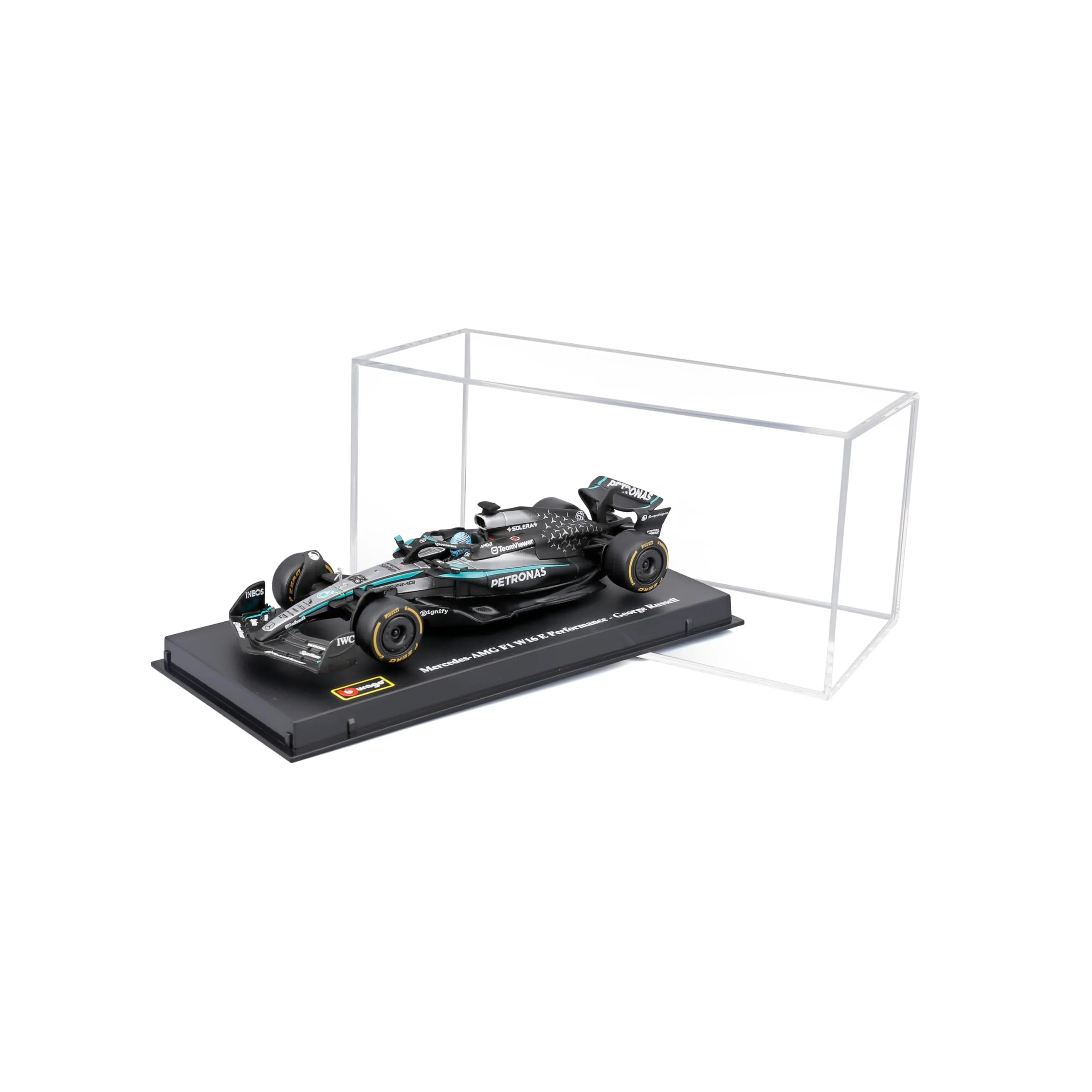Bburago Mercedes-AMG W16 2025 #63 Russell 1:43 Diecast with Display Case - immagine 2