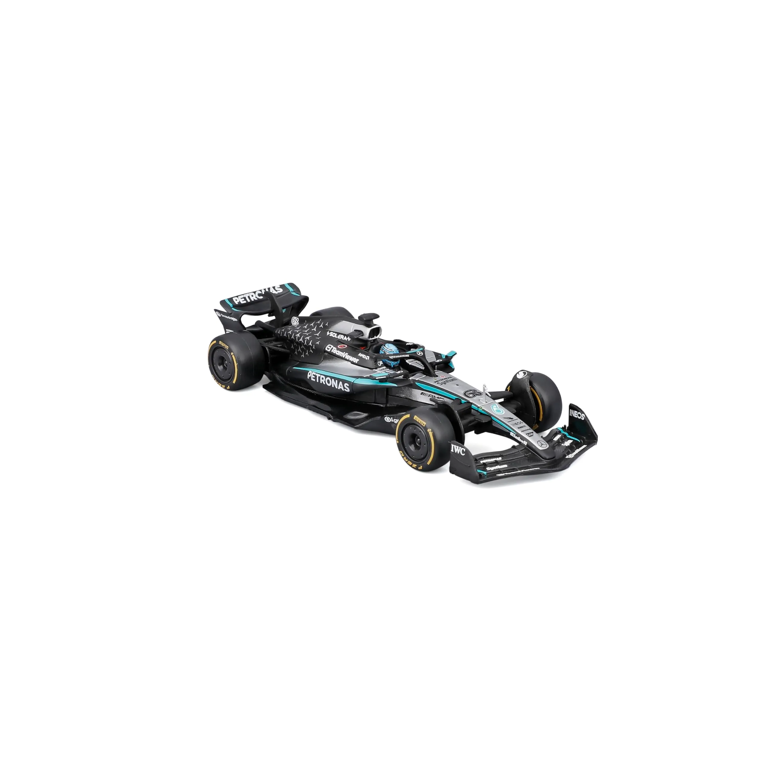Bburago Mercedes-AMG W16 2025 #63 Russell 1:43 Diecast with Display Case - immagine 3