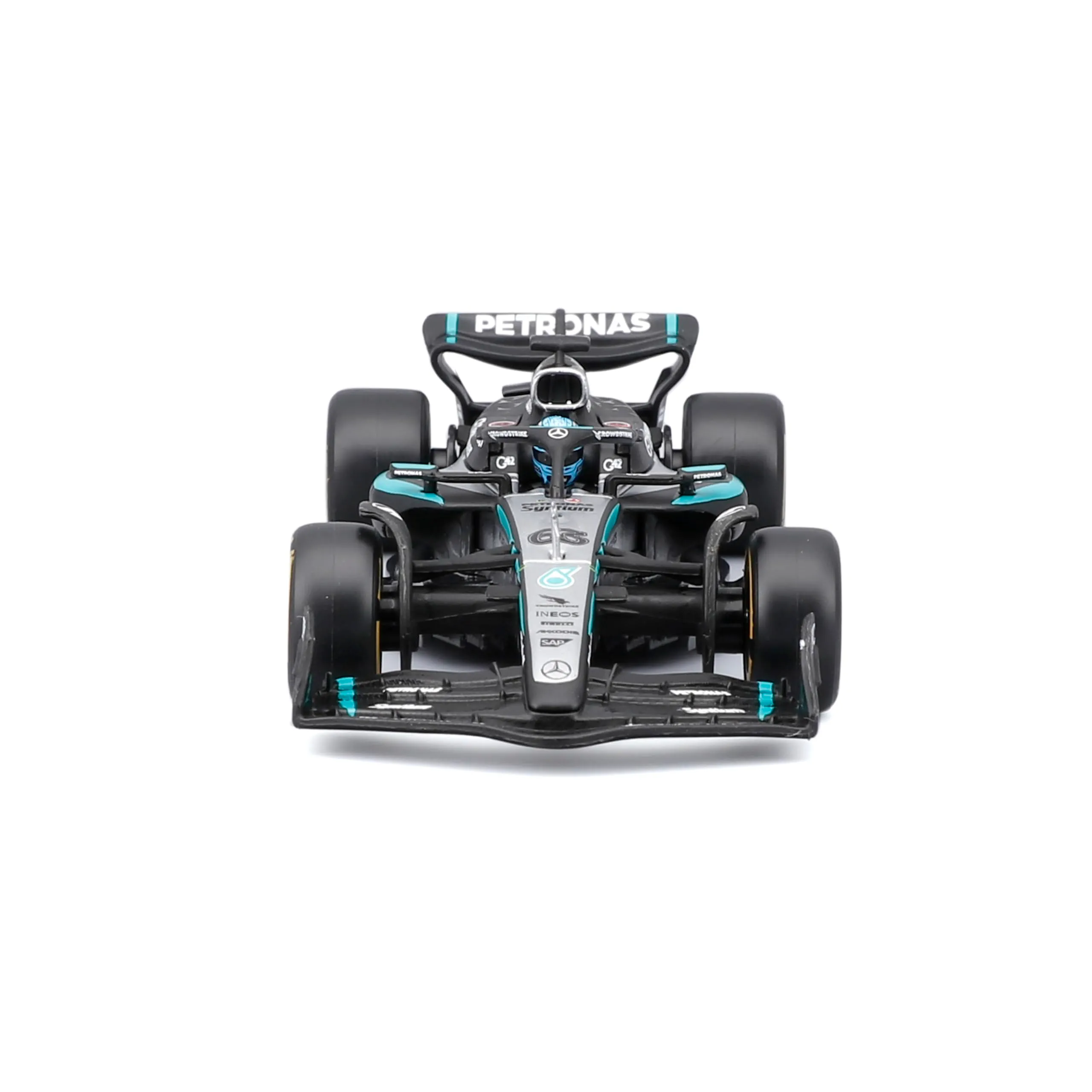 Bburago Mercedes-AMG W16 2025 #63 Russell 1:43 Diecast with Display Case - immagine 4