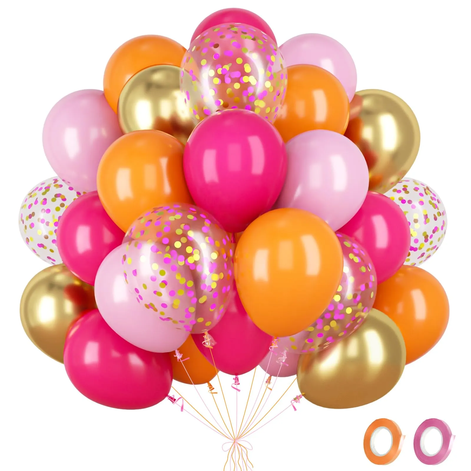 Fairymaiden Palloncini Rosa e Arancioni, 60 Pezzi, 12 Pollici - immagine 1