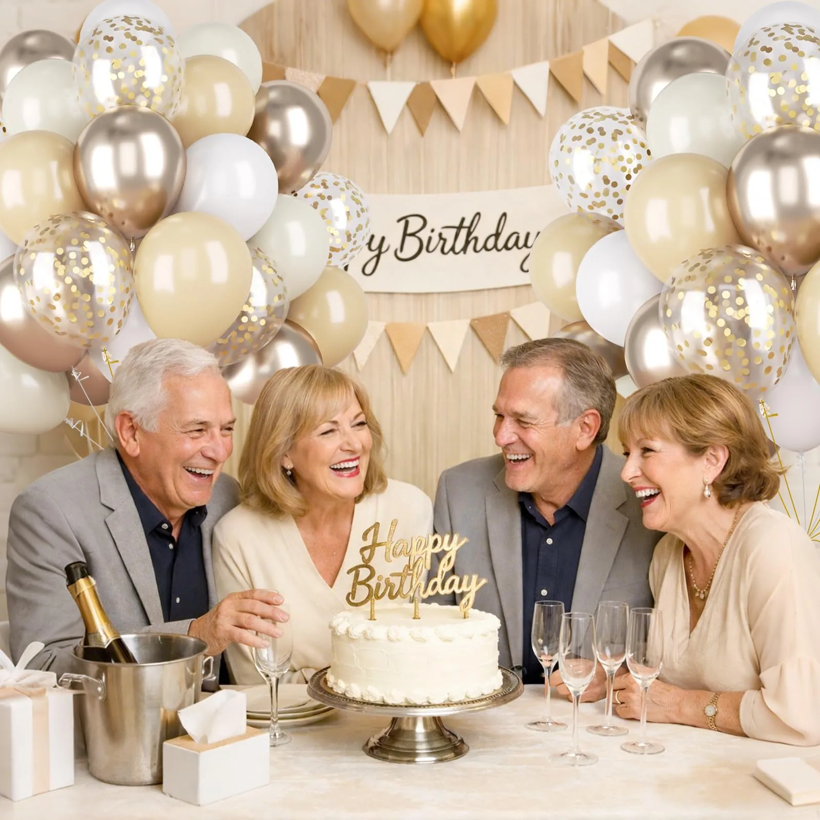 Fairymaiden Palloncini Oro e Beige, 60 Pezzi, 12 Pollici - immagine 5