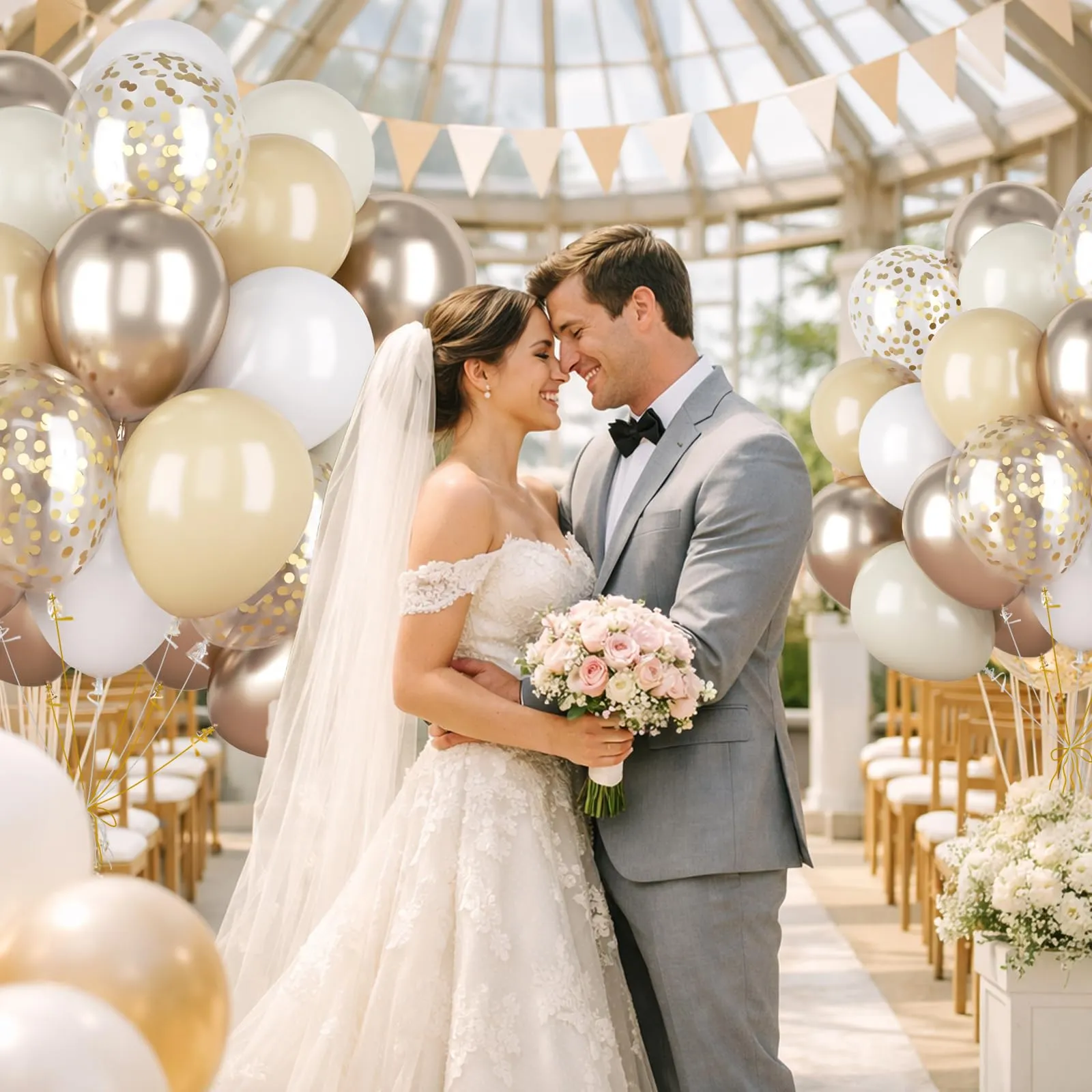 Fairymaiden Palloncini Oro e Beige, 60 Pezzi, 12 Pollici - immagine 6