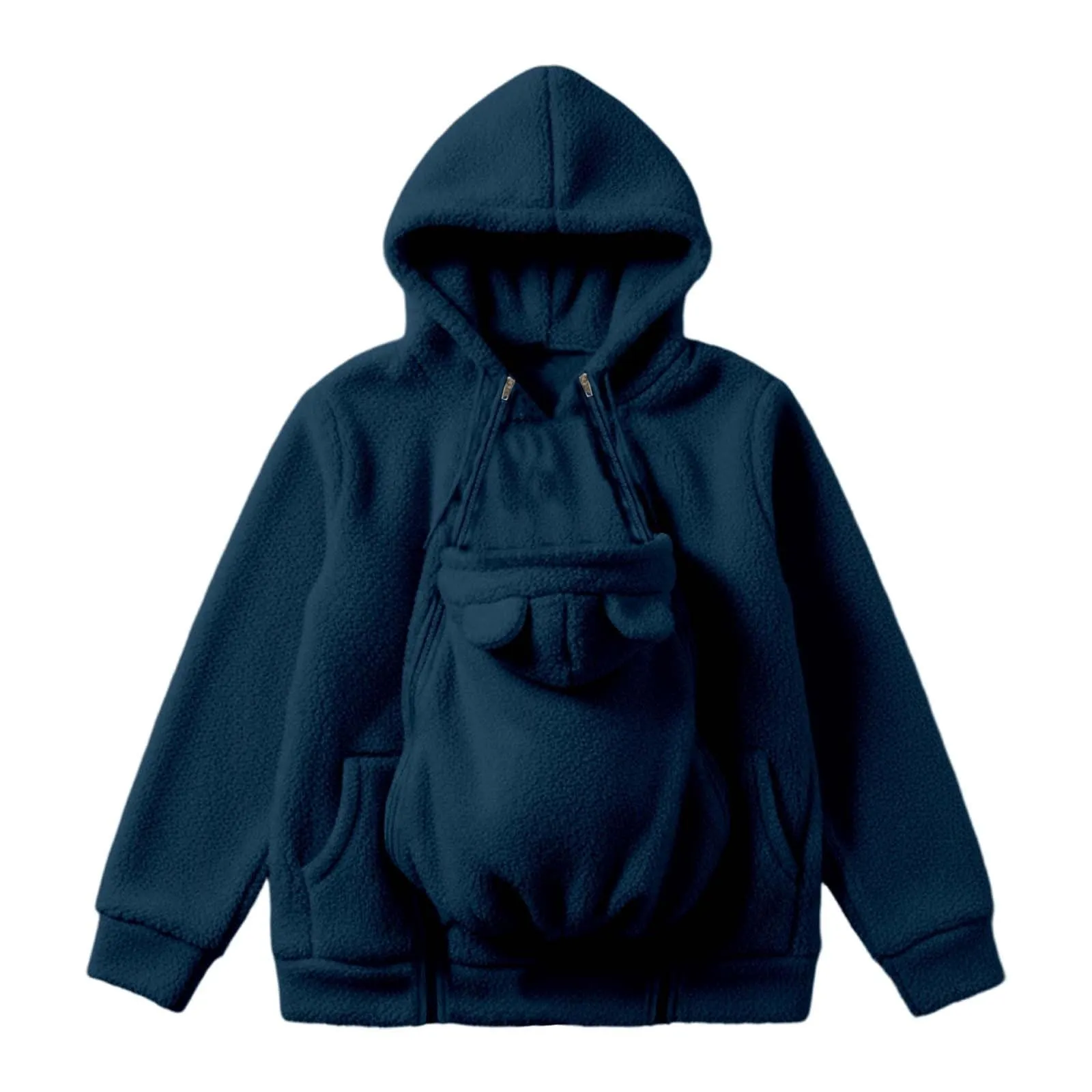 pvucpot Felpa con Cappuccio Premaman 3 in 1 Giacca Invernale Multifunzione per Mamma e Bambino - immagine 6