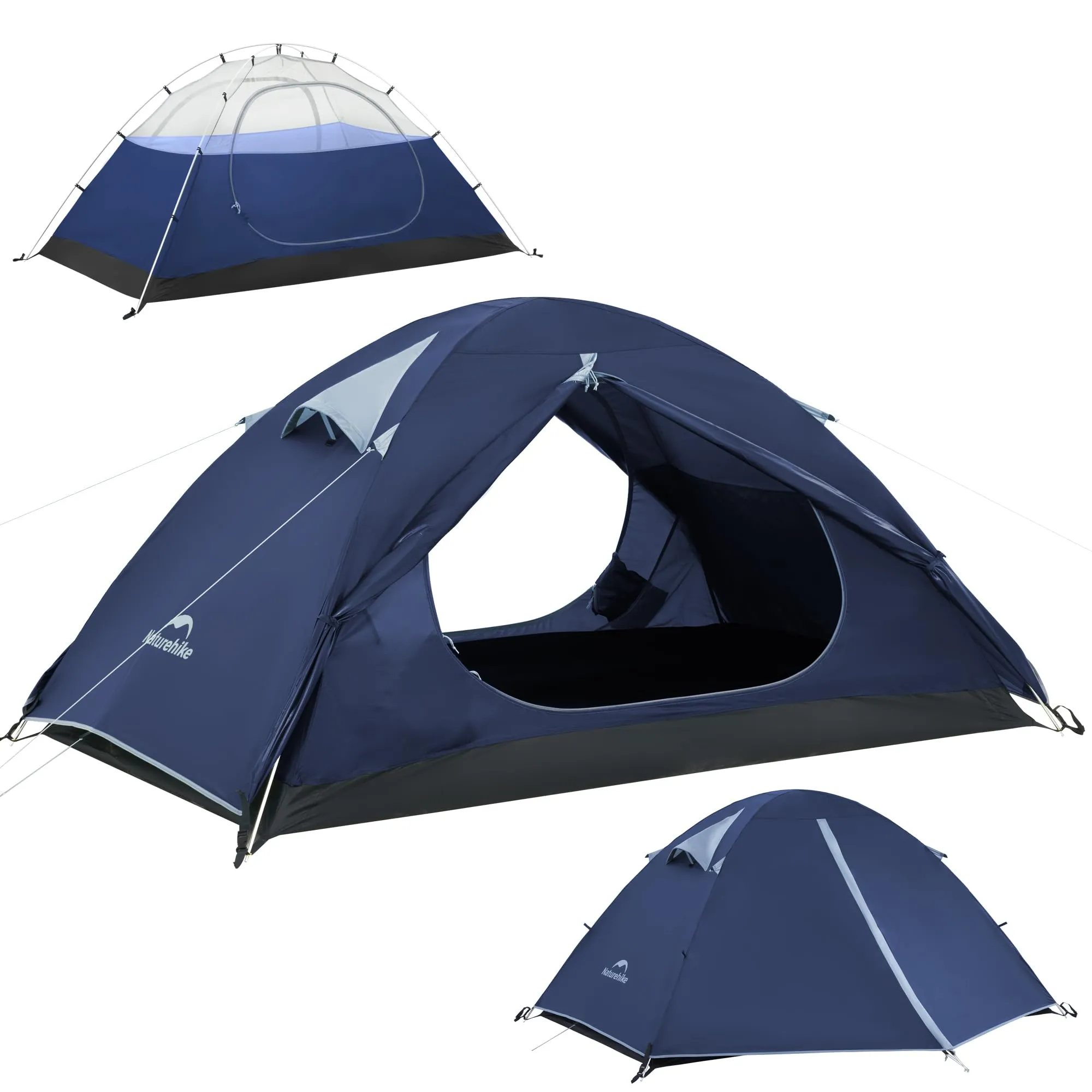 Naturehike Bleik Tenda a Cupola 2 Persone, Impermeabile 3000 mm, Blu - immagine 1