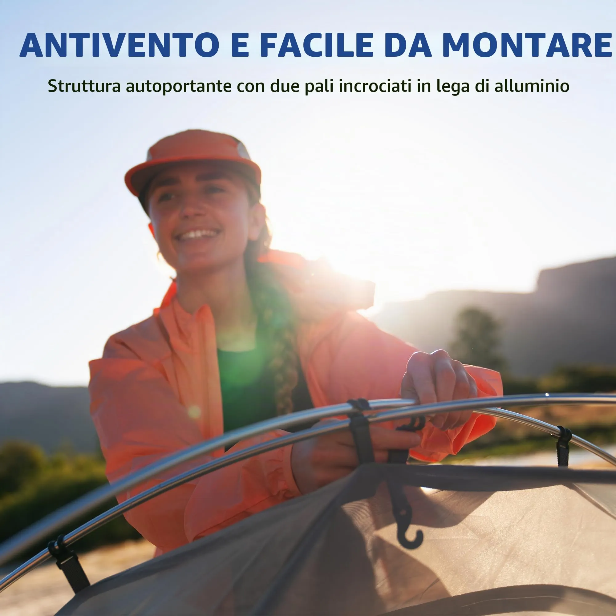Naturehike Bleik Tenda a Cupola 2 Persone, Impermeabile 3000 mm, Blu - immagine 6