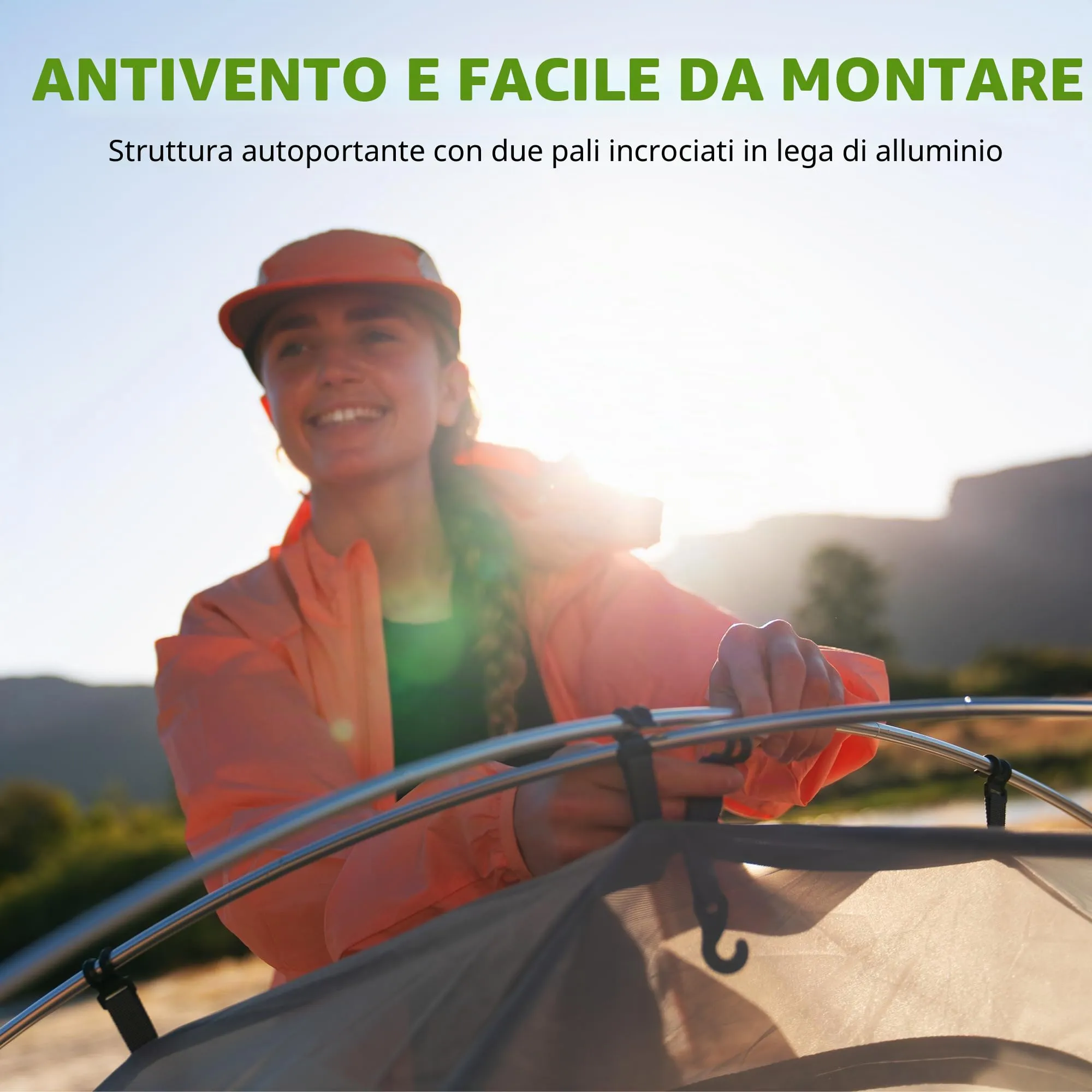 Naturehike Blyk Tenda a Cupola Ultralight, Impermeabile 3000 mm, 2-3 Persone, Verde - immagine 6