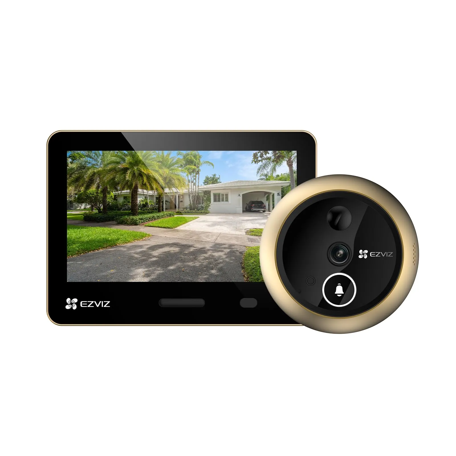 EZVIZ EP4 Spioncino Digitale WiFi 4K con Schermo Touch 5,5", Oro - immagine 1