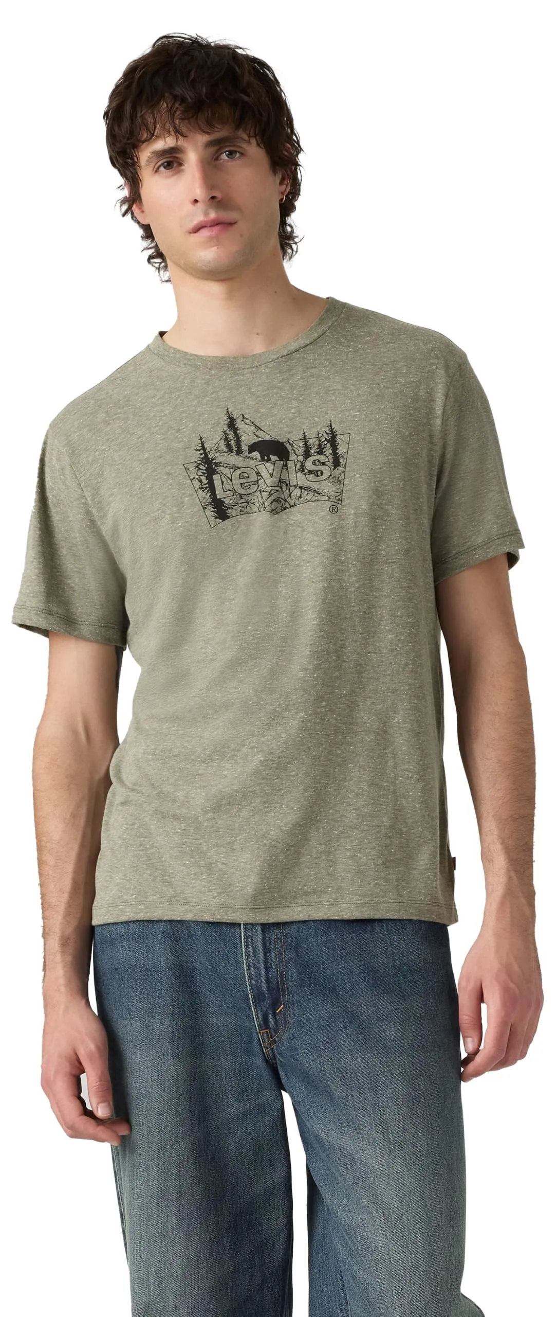 Levi's Men's Crew Neck T-Shirt, Mountain BW 2 Olive Night, S - immagine 3