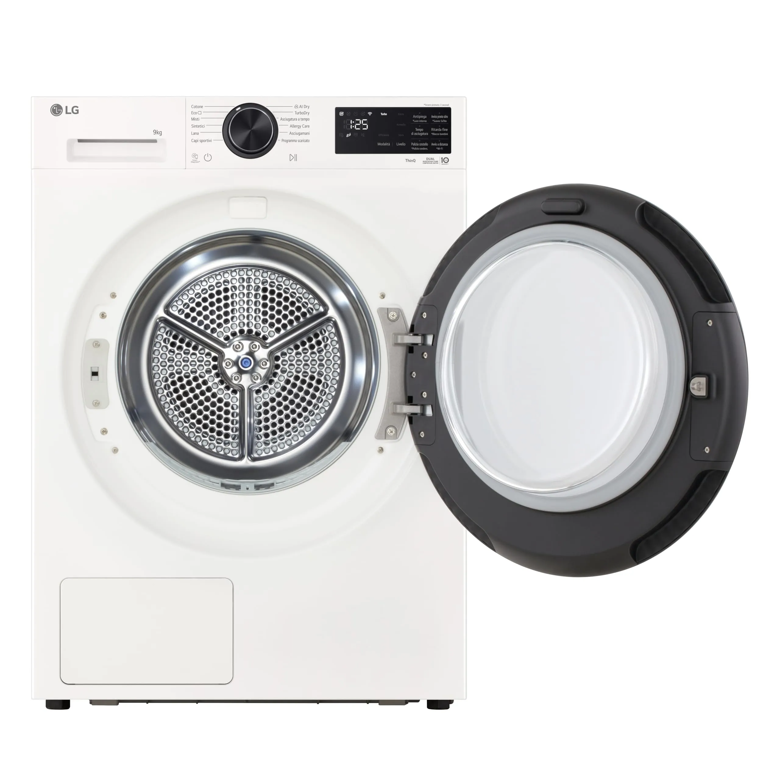 LG RNX5009NWWB Asciugatrice 9kg Pompa di Calore Dual Inverter, Classe B, AI Dry, Wi-Fi, Serie X5, Essence White - immagine 2