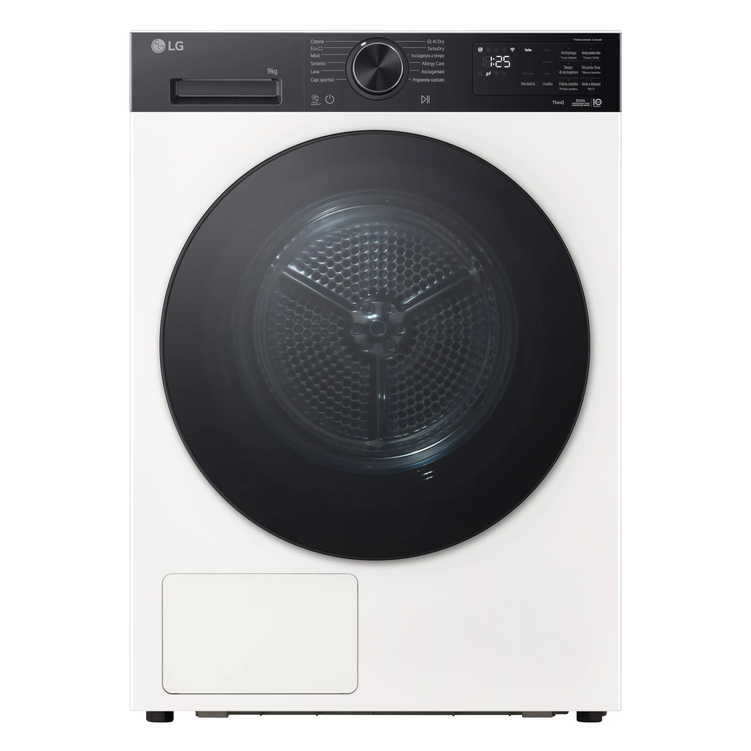 LG RNX5009NWWB Asciugatrice 9kg Pompa di Calore Dual Inverter, Classe B, AI Dry, Wi-Fi, Serie X5, Essence White - immagine 11