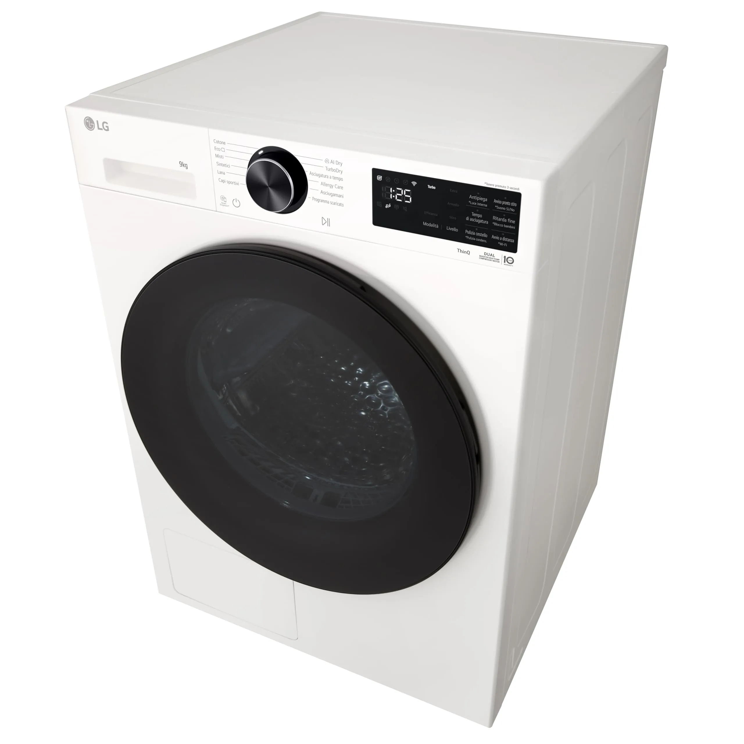 LG RNX5009NWWB Asciugatrice 9kg Pompa di Calore Dual Inverter, Classe B, AI Dry, Wi-Fi, Serie X5, Essence White - immagine 15