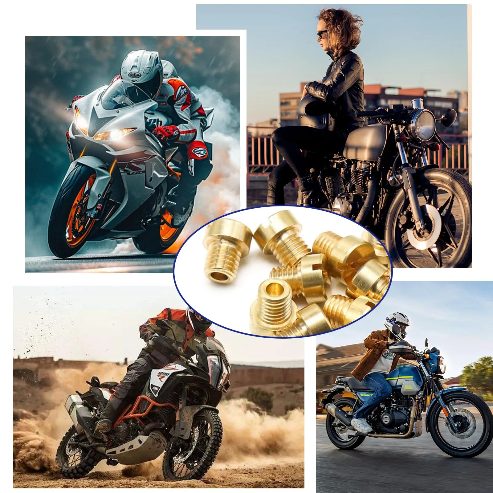 WestCH Kit 20 Getti Carburatore M6 in Ottone (90-138) per Moto, Roller e Schaltmoped - immagine 7