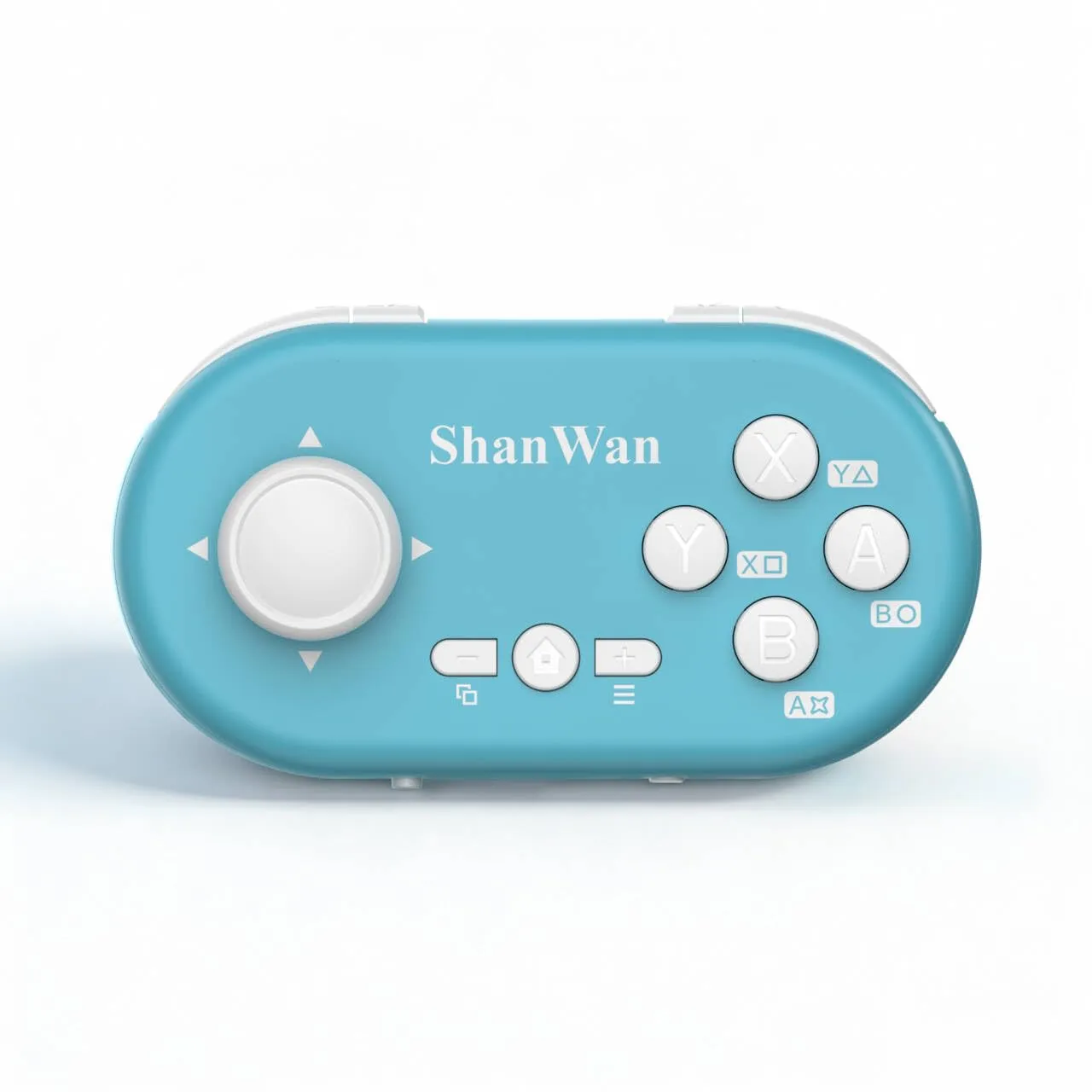 ShanWan Mini Gamepad Bluetooth Controller for Switch, PC, iOS, Android, Anki - Hall Effect Anti-Drift Joystick, 6-Axis Gyroscope, Turbo, Customizable Macro (Blue) - immagine 1