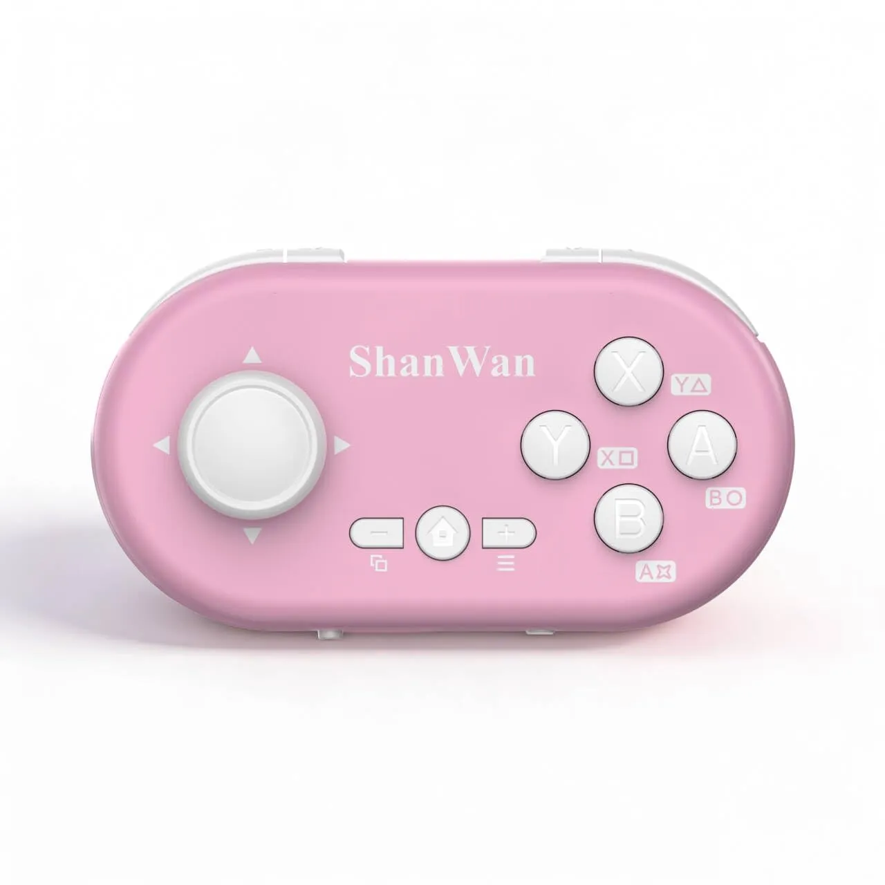 ShanWan Mini Gamepad Bluetooth Controller for Switch, PC, iOS, Android, Anki, Hall Effect Anti-Drift Joystick, 6-Axis Gyroscope, Turbo, Customizable Macro (Rosa) - immagine 1