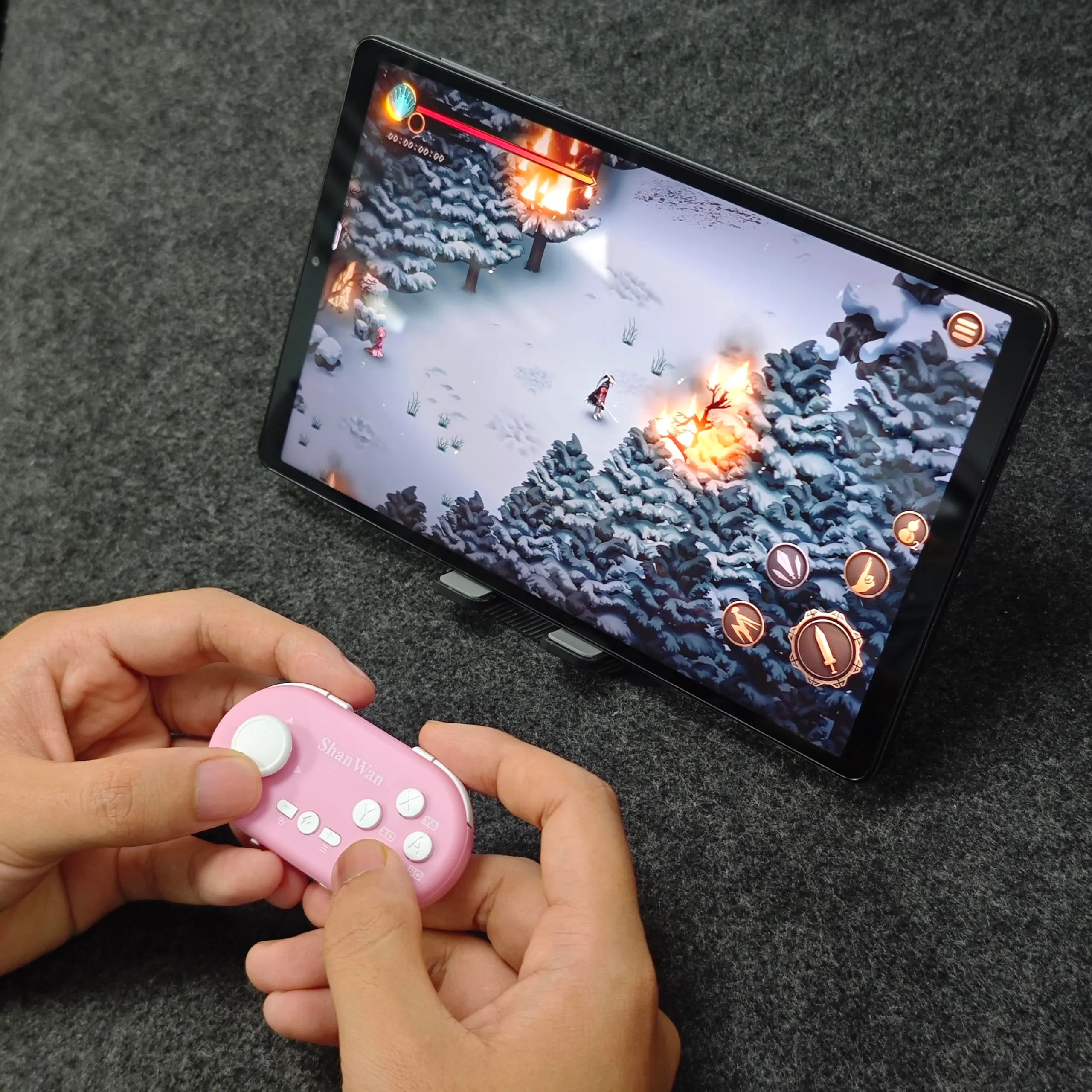 ShanWan Mini Gamepad Bluetooth Controller for Switch, PC, iOS, Android, Anki, Hall Effect Anti-Drift Joystick, 6-Axis Gyroscope, Turbo, Customizable Macro (Rosa) - immagine 6