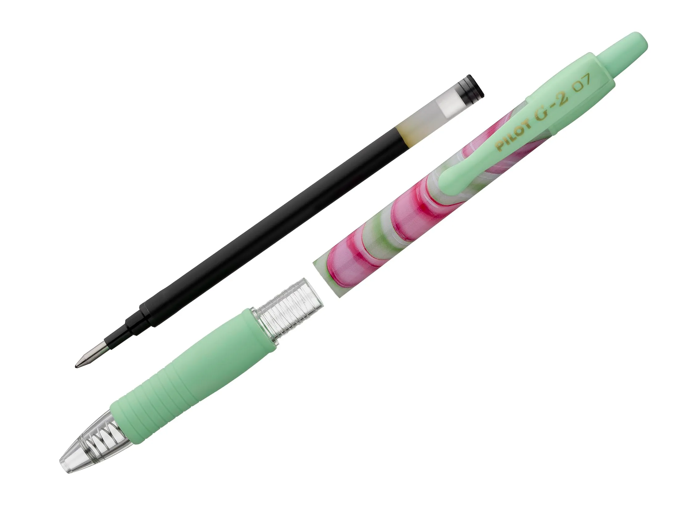 Pilot G2 Flow Set 2 Penne a Sfera Gel e 2 Ricariche - Edizione Limitata - Corpo Giallo e Verde, Inchiostro Nero, Punta Media - immagine 4