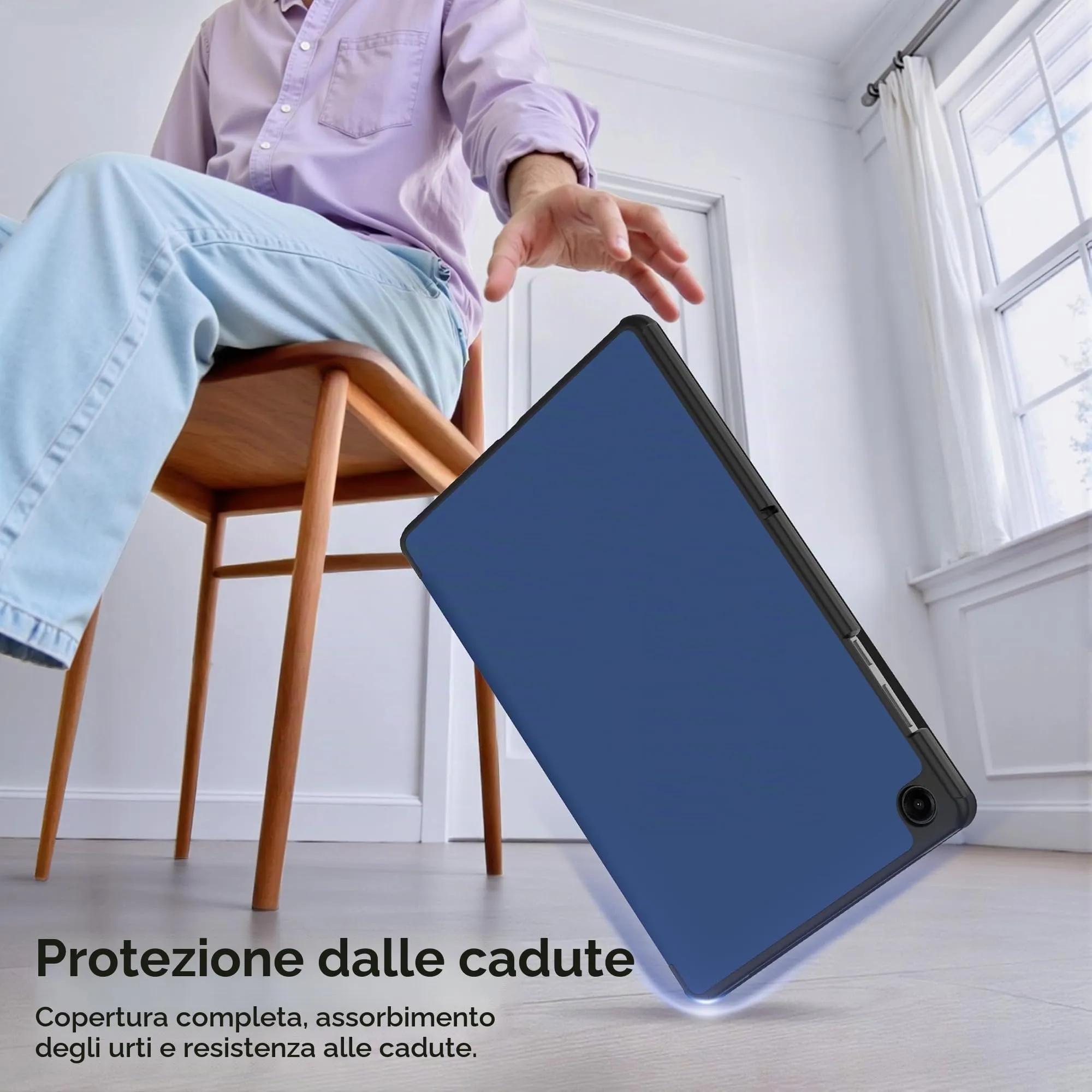 EasyAcc Custodia Cover per Samsung Galaxy Tab A11+ Plus 11 Zoll (SM-X236B/SM-X230) - Blu Mare - immagine 4