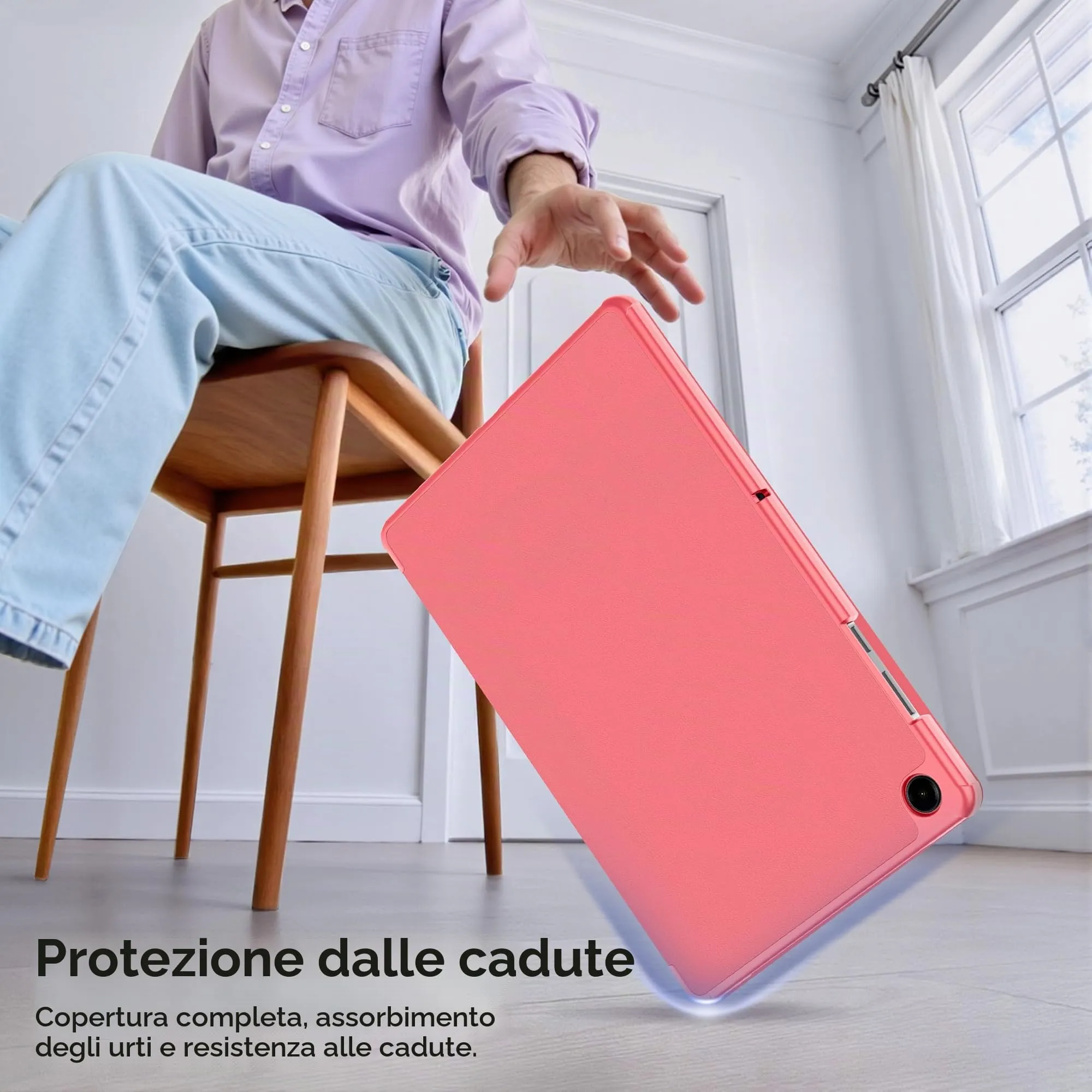 EasyAcc Custodia Cover per Samsung Galaxy Tab A11+ Plus/A9+ 11 Pollici (2025) SM-X236B/SM-X230 - Rosa Anguria - immagine 3