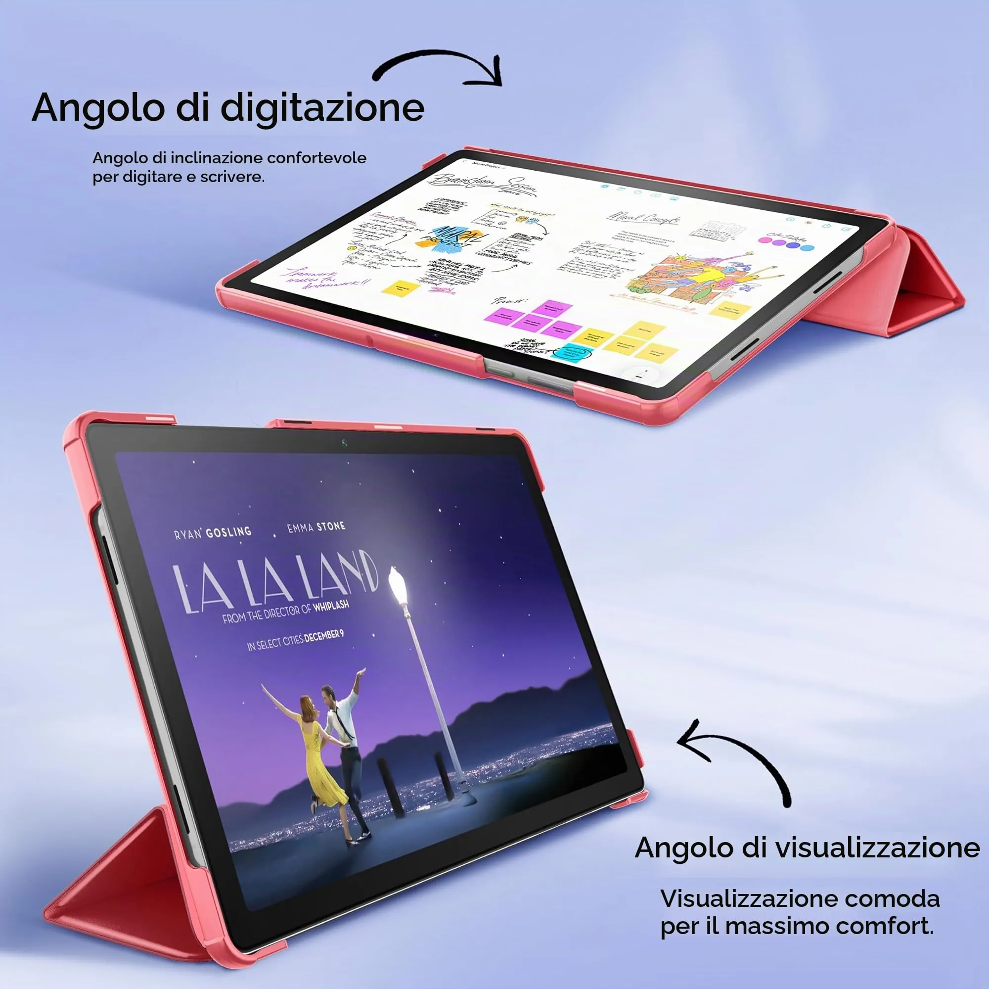 EasyAcc Custodia Cover per Samsung Galaxy Tab A11+ Plus/A9+ 11 Pollici (2025) SM-X236B/SM-X230 - Rosa Anguria - immagine 5