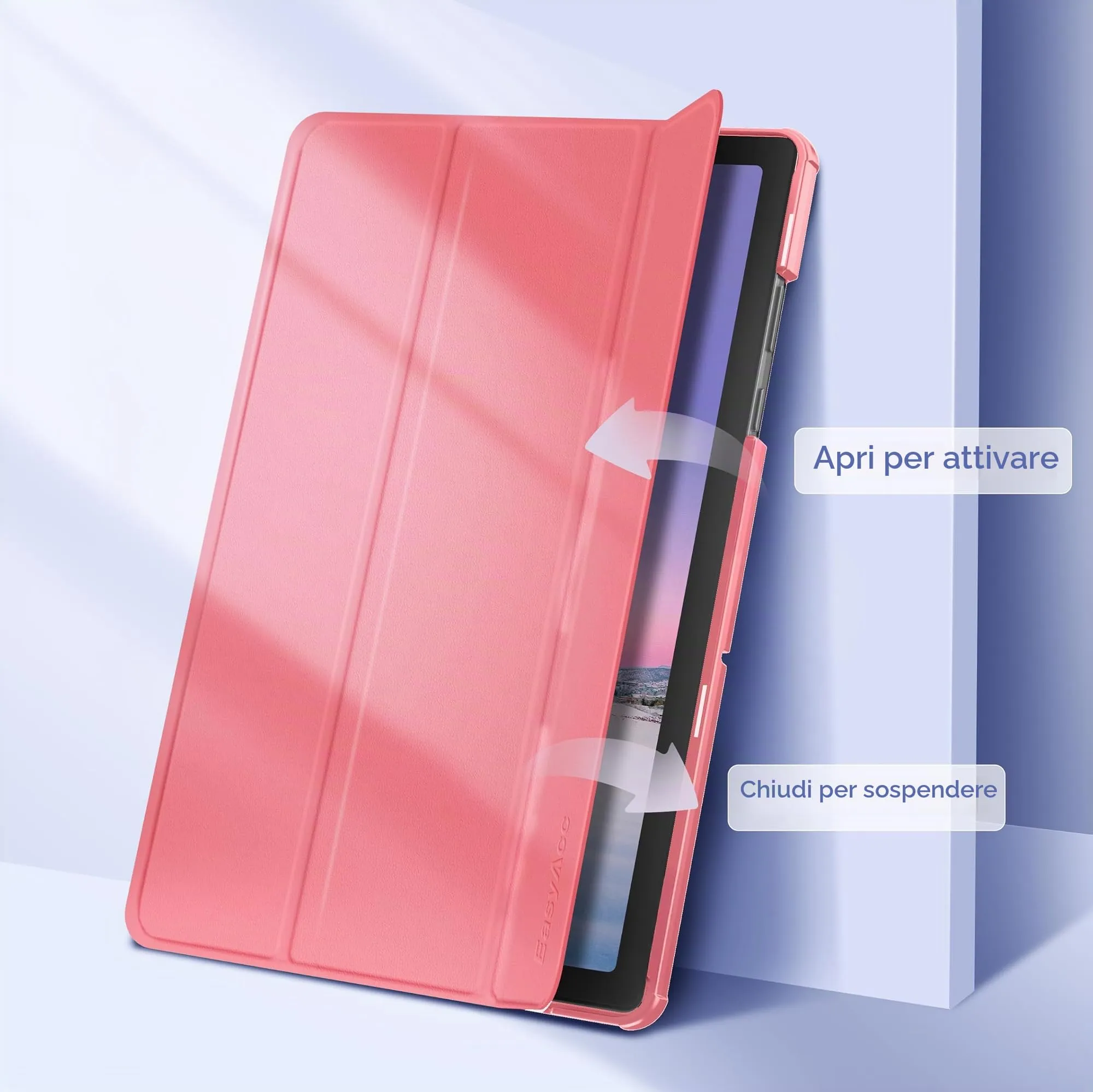 EasyAcc Custodia Cover per Samsung Galaxy Tab A11+ Plus/A9+ 11 Pollici (2025) SM-X236B/SM-X230 - Rosa Anguria - immagine 6