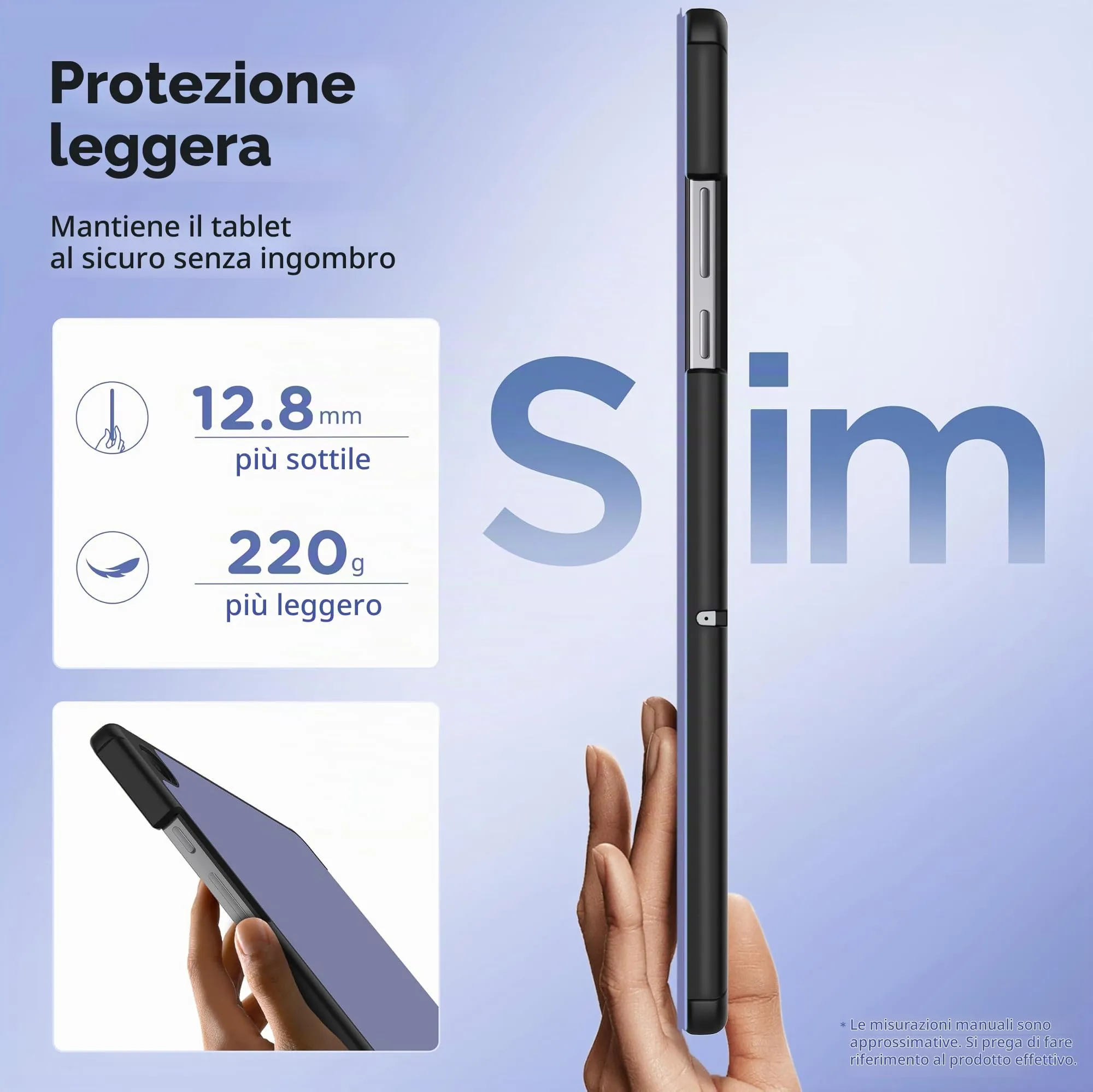 EasyAcc Custodia per Samsung Galaxy Tab A11+ Plus 11 Pollici (2025) SM-X236B/SM-X230 - Viola Glicine - immagine 5