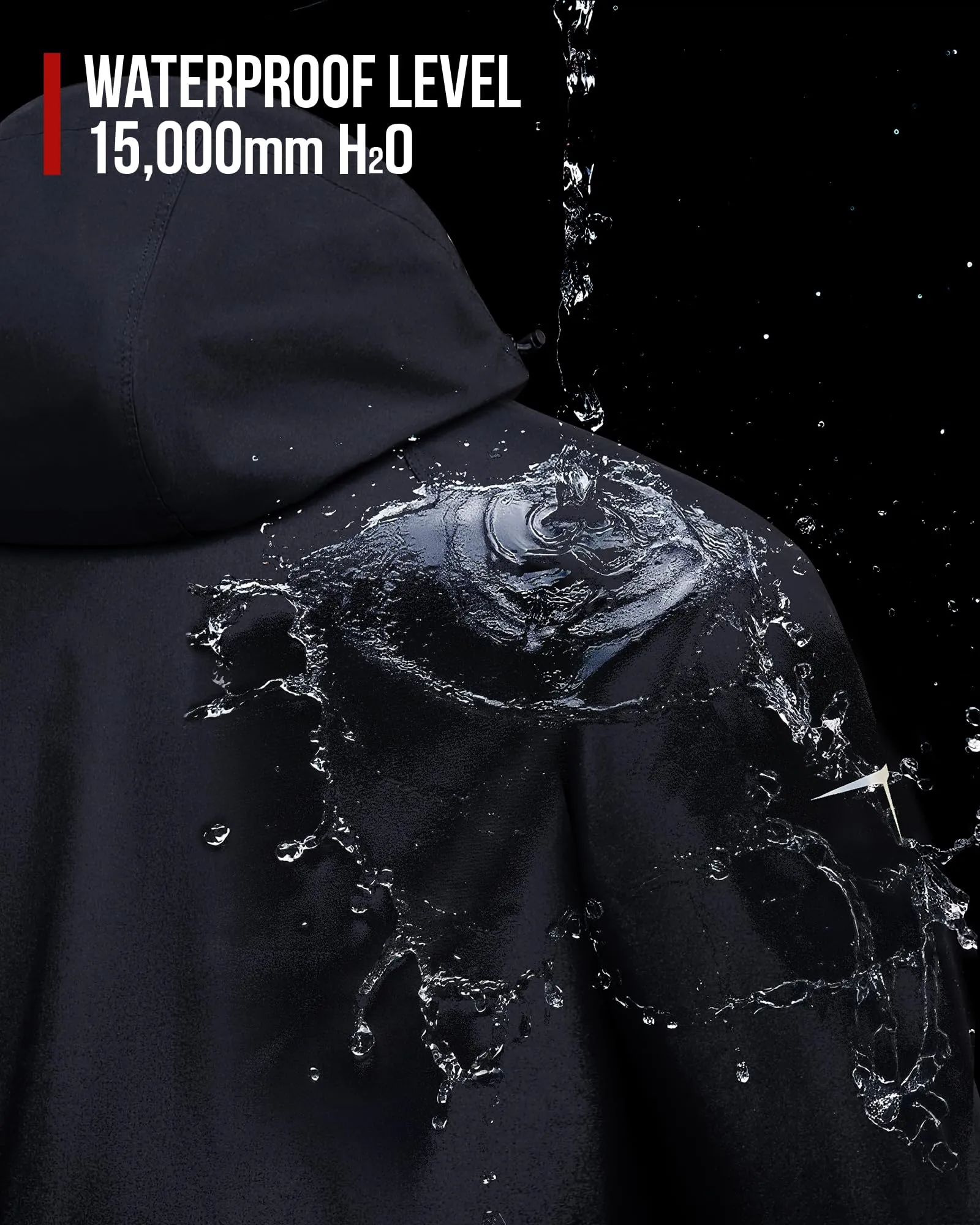 RIDEIRON Tuta Antipioggia da Moto da Uomo, 2 Pezzi, Impermeabile 15.000 mm, MJ5009, Nero, 3XL - immagine 3