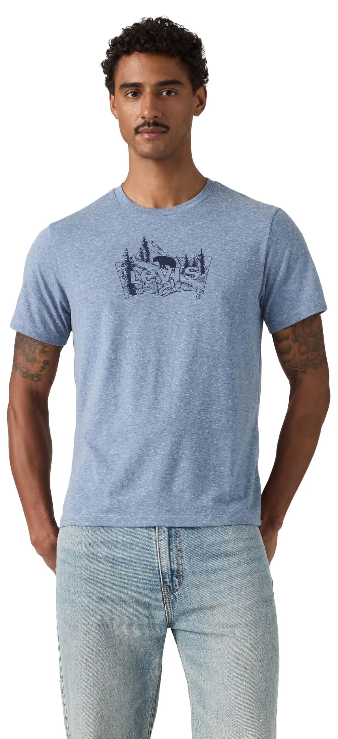 Levi's Men's Crew Neck T-Shirt, Moonlight Blue, L - immagine 3