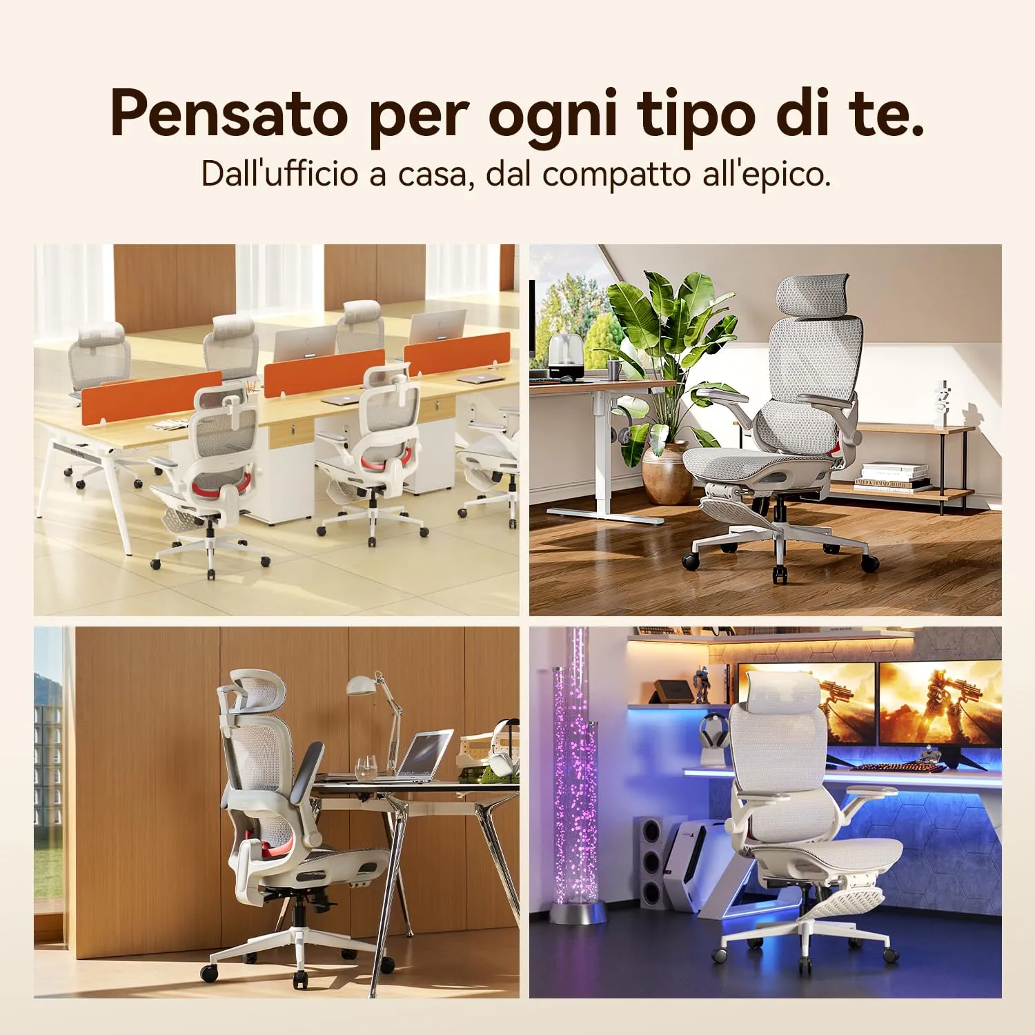 SIHOO B100 Pro Sedia Ufficio Ergonomica con Poggiapiedi e Supporto Lombare 4D, Bianco - immagine 11