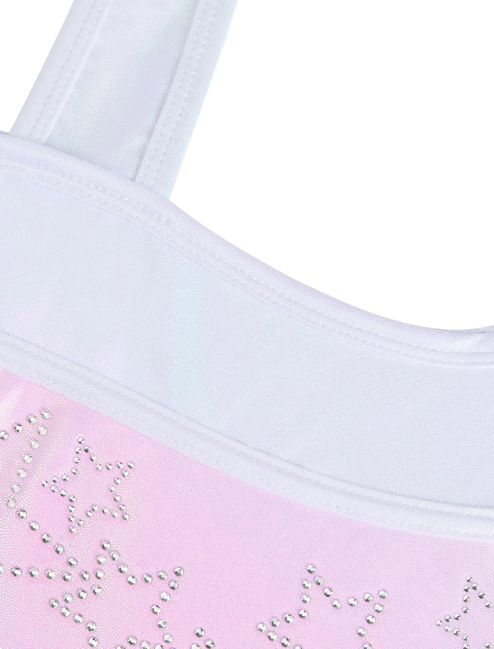 Gogokids Tuta da Ginnastica 3 Pezzi per Bambina, Body Senza Maniche con Shorts e Fascia, Blu e Viola, Taglia 140 (9-10 Anni) - immagine 2
