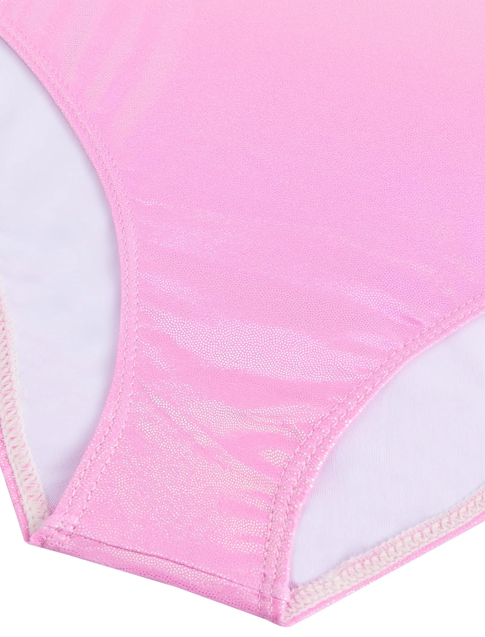 Gogokids Tuta da Ginnastica 3 Pezzi per Bambina, Body Senza Maniche con Shorts e Fascia, Blu e Viola, Taglia 140 (9-10 Anni) - immagine 4